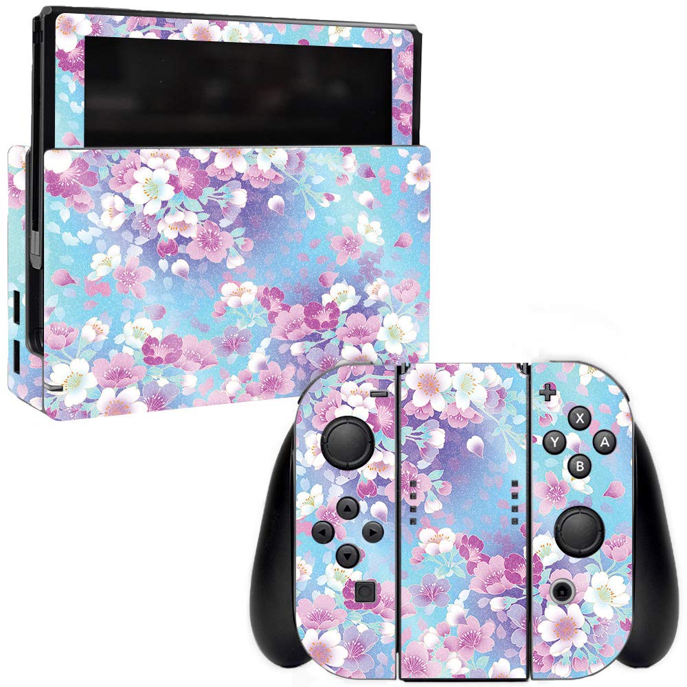 MightySkins Glossy Glitter Skin for Nintendo Switch - in Bloom | Protective Durable High-Gloss Gaming Decal | Easy to Apply & Remove | Made in USA | Perfect for Customizing Your Switch for Parties, Travel & Gaming Sessions