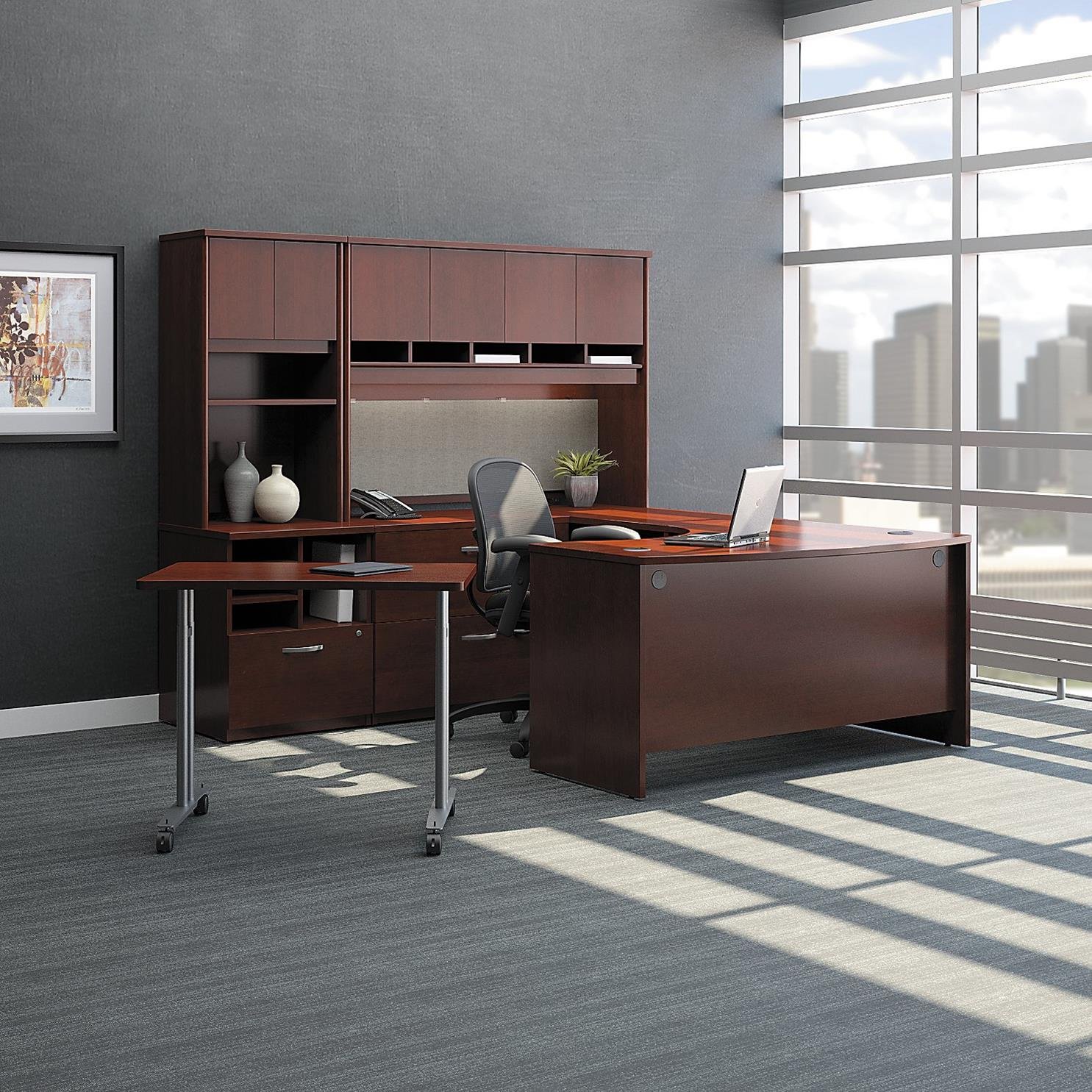 Bush Business Furniture Series C Collection 48W Mahogany Return Bridge - Premium Office Desk for Home & Business Workspaces, Conference Rooms & Executive Offices