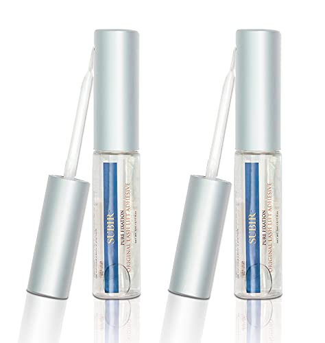 SUBIR Original Lash Lifting Adhesive (5ml 0.16oz) - Water-Based Eyelash Perming Glue for Curling Rods - Safe & Long-Lasting Fixation (2-Pack) - Perfect for Salon & Home Eyelash Perming Treatments
