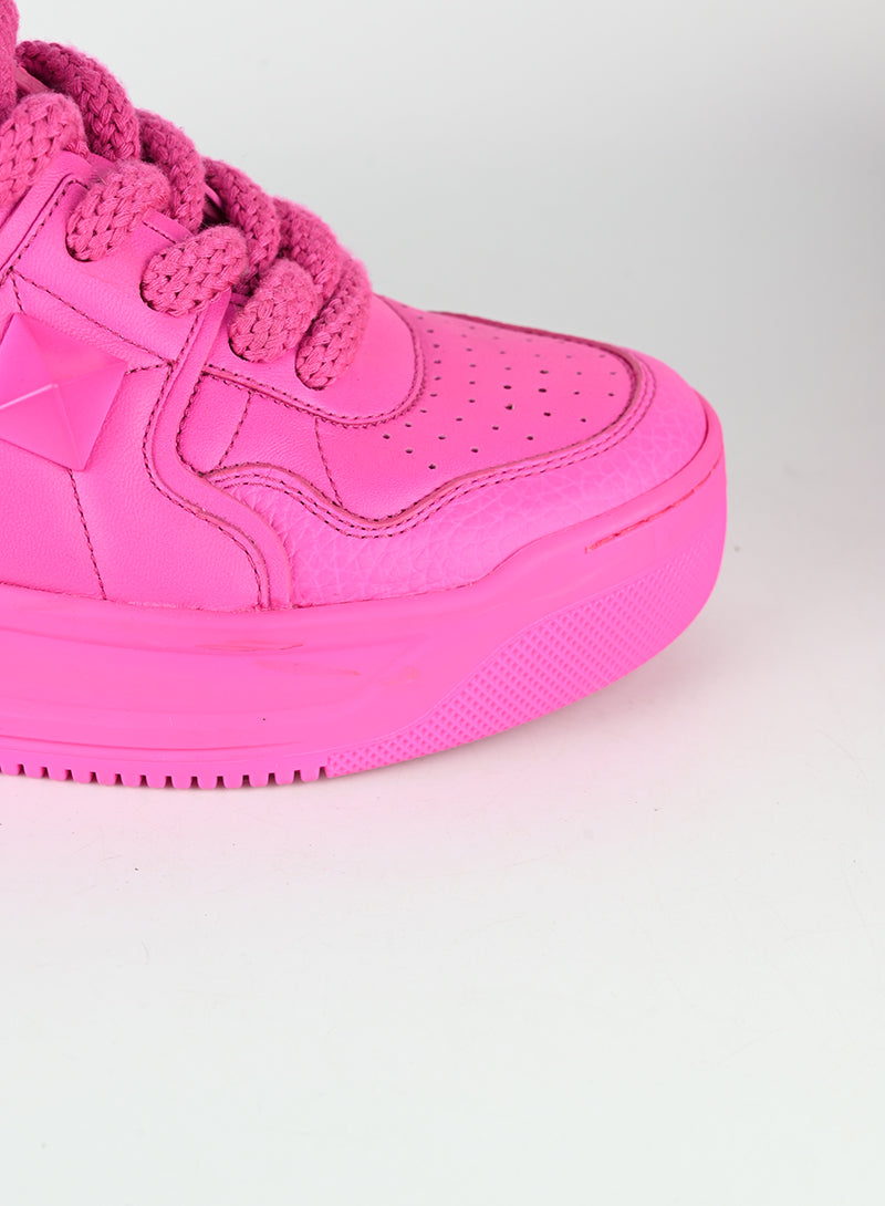 Valentino One Stud XL Fuchsia Sneakers - Women's Size 40 | Luxury Designer Fashion Shoes for Casual Wear & Street Style