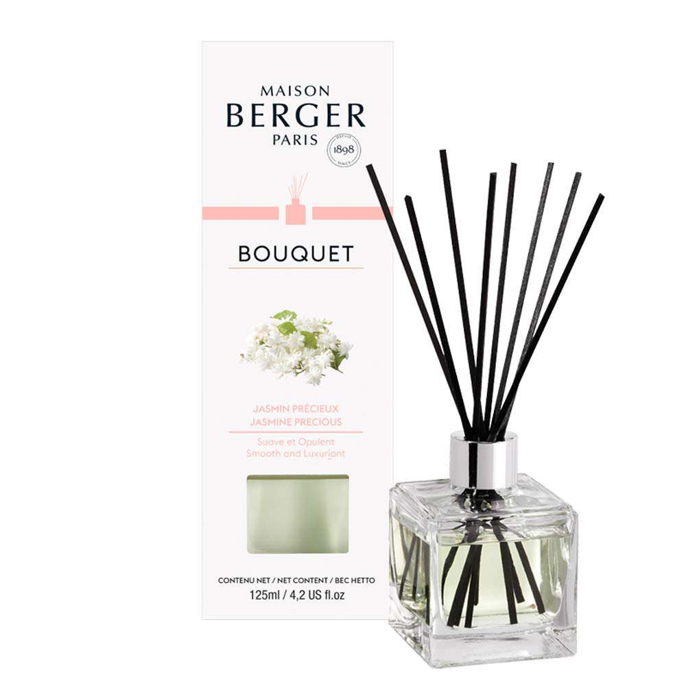 MAISON BERGER Precious Jasmine Scented Reed Diffuser - Long-Lasting Home Fragrance for Living Room, Bedroom & Bathroom - Aromatherapy Air Freshener with Natural Essential Oils