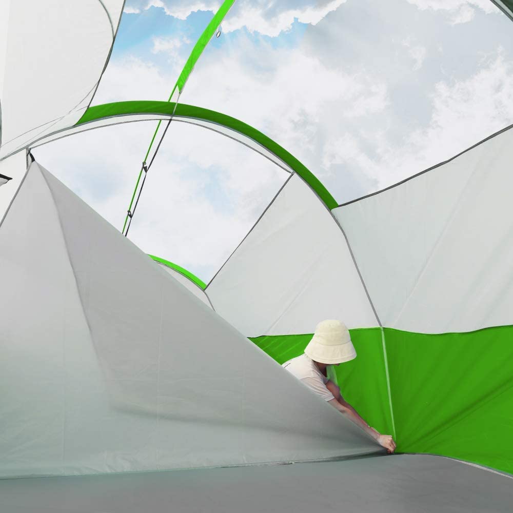 CP Tent 8-Person Waterproof Camping Tent - Family Dome Tent with 5 Mesh Windows & Room Divider - Lightweight Portable Outdoor Tent with Carry Bag for Camping, Hiking, and Backpacking Adventures