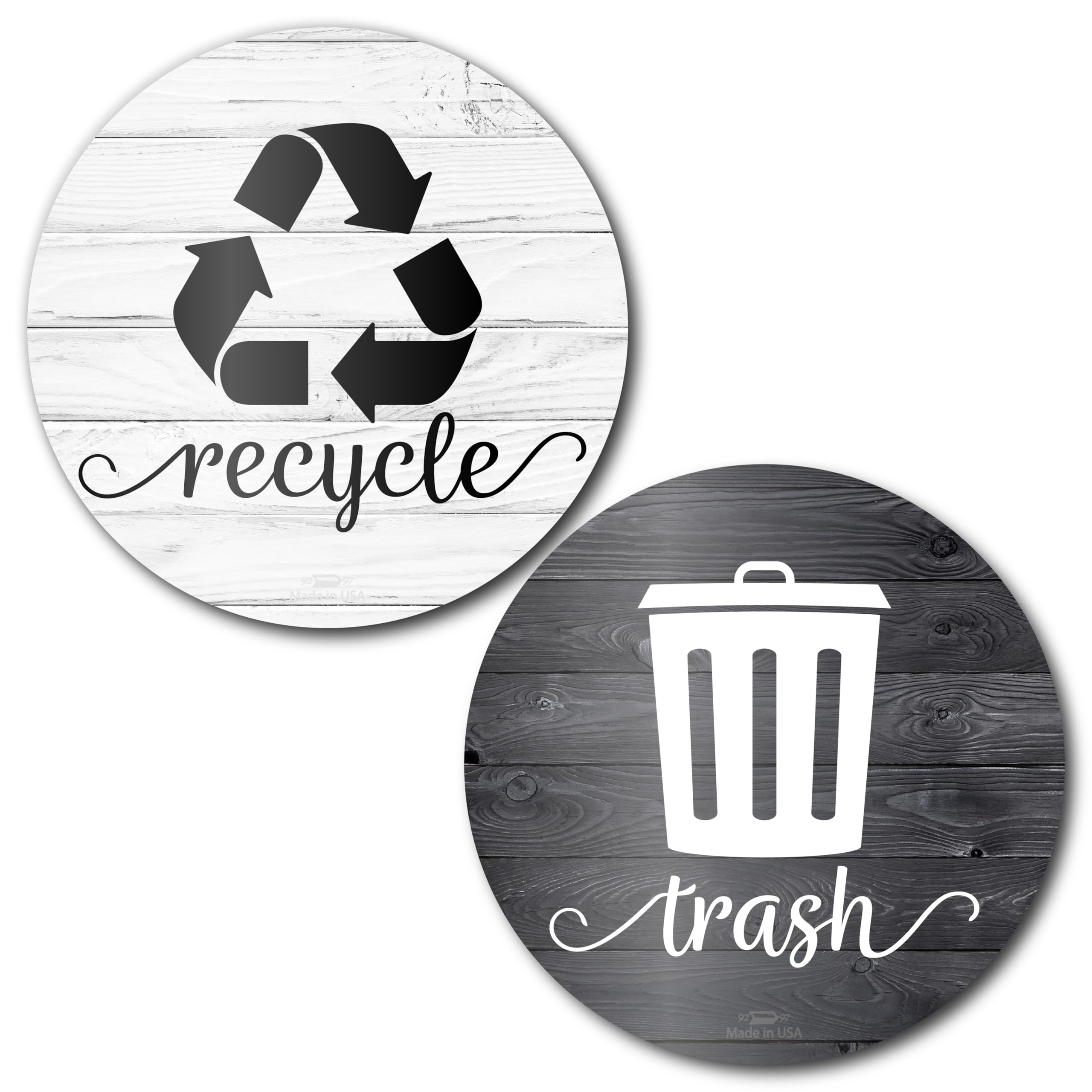 Farmhouse Recycling Stickers for Trash Can - 3.5