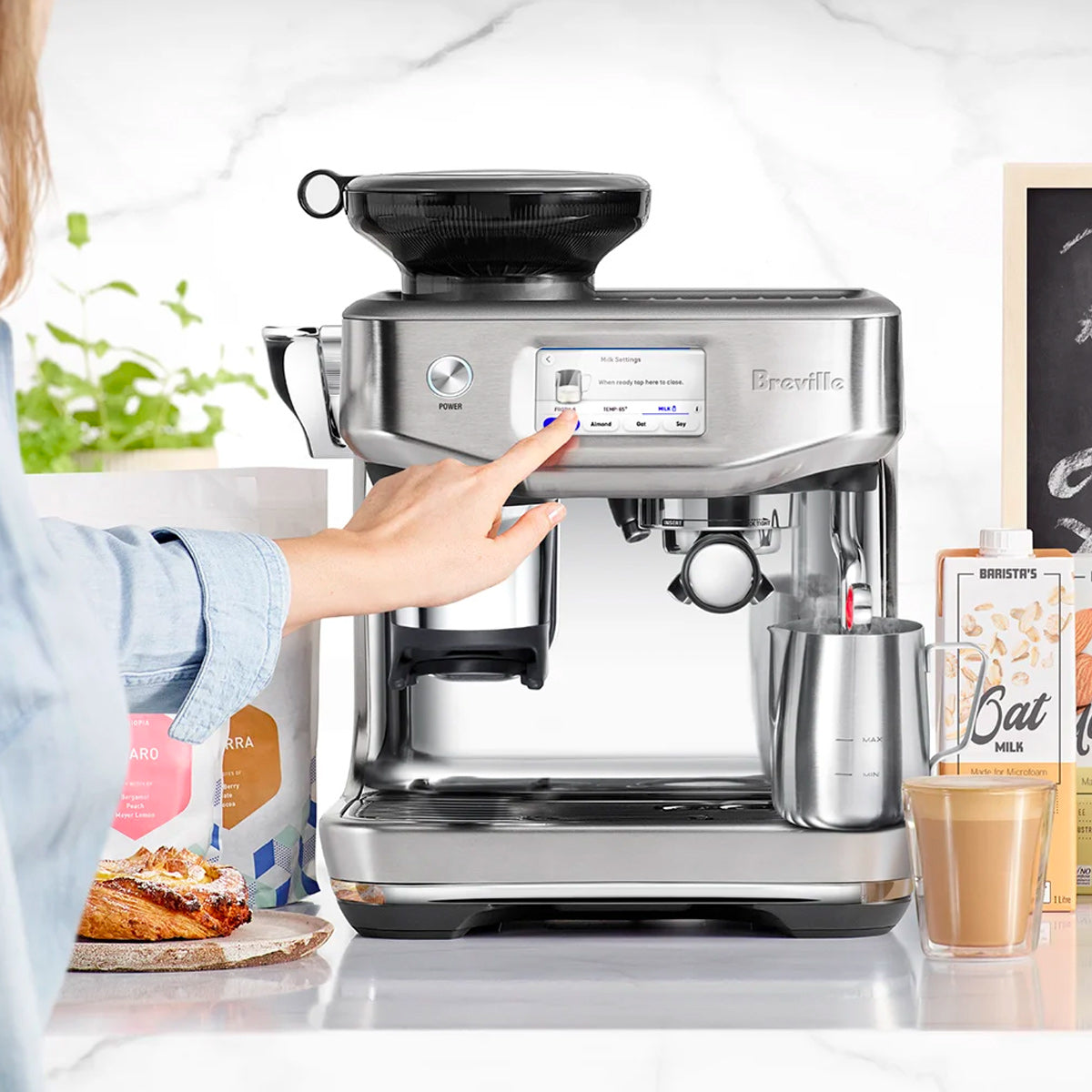 Breville Barista Touch Impress Automatic Espresso Machine BES881BSS - Premium Coffee Maker for Home Baristas & Espresso Lovers - Perfect for Morning Brews, Entertaining Guests & Coffee Shops
