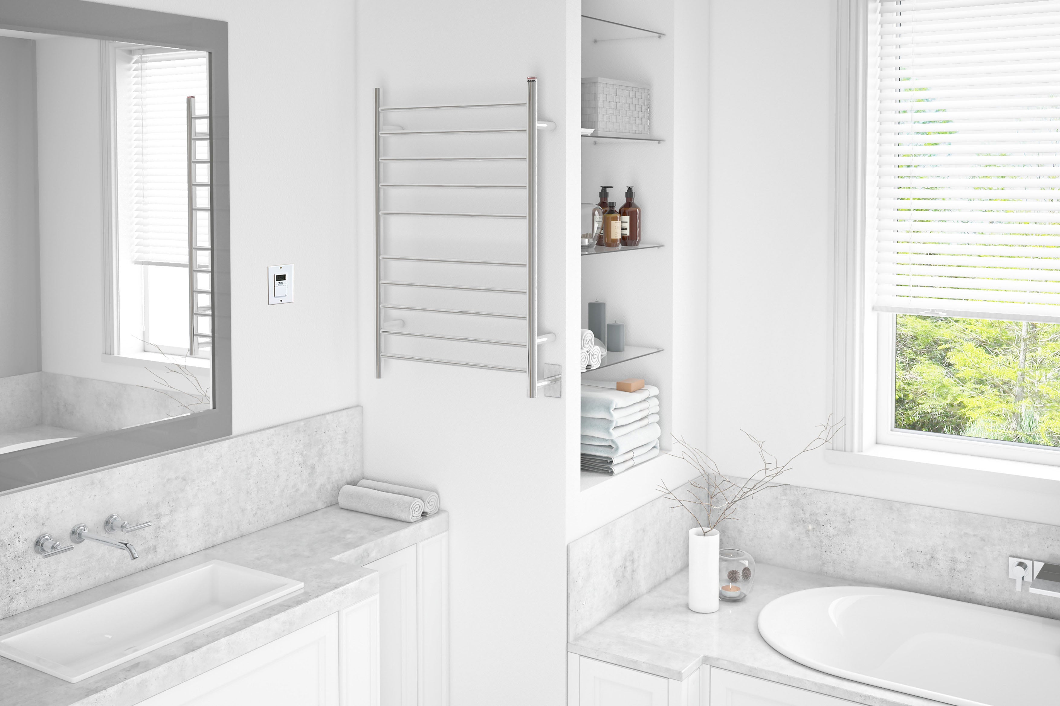 Premium 10-Bar Hardwired & Plug-in Towel Warmer with Timer - Polished Stainless Steel - Fast Heating for Bathroom, Spa & Luxury Home Use