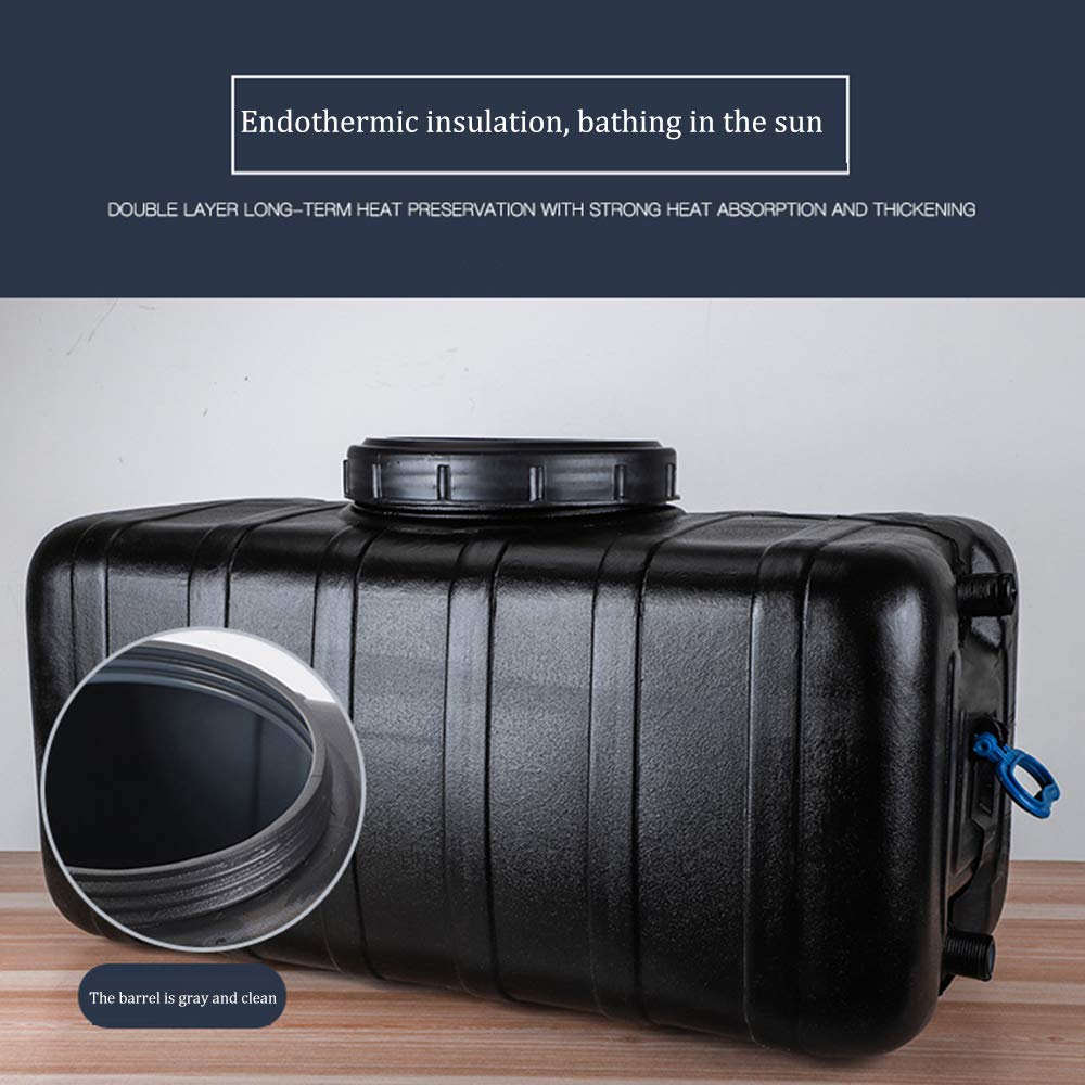 Outdoor Camping Water Storage Tank with Shower Head & Hose - Portable Plastic Water Container for Emergency, Travel, Solar Heating - Perfect for Camping, Hiking, Home Bath & Shower Use