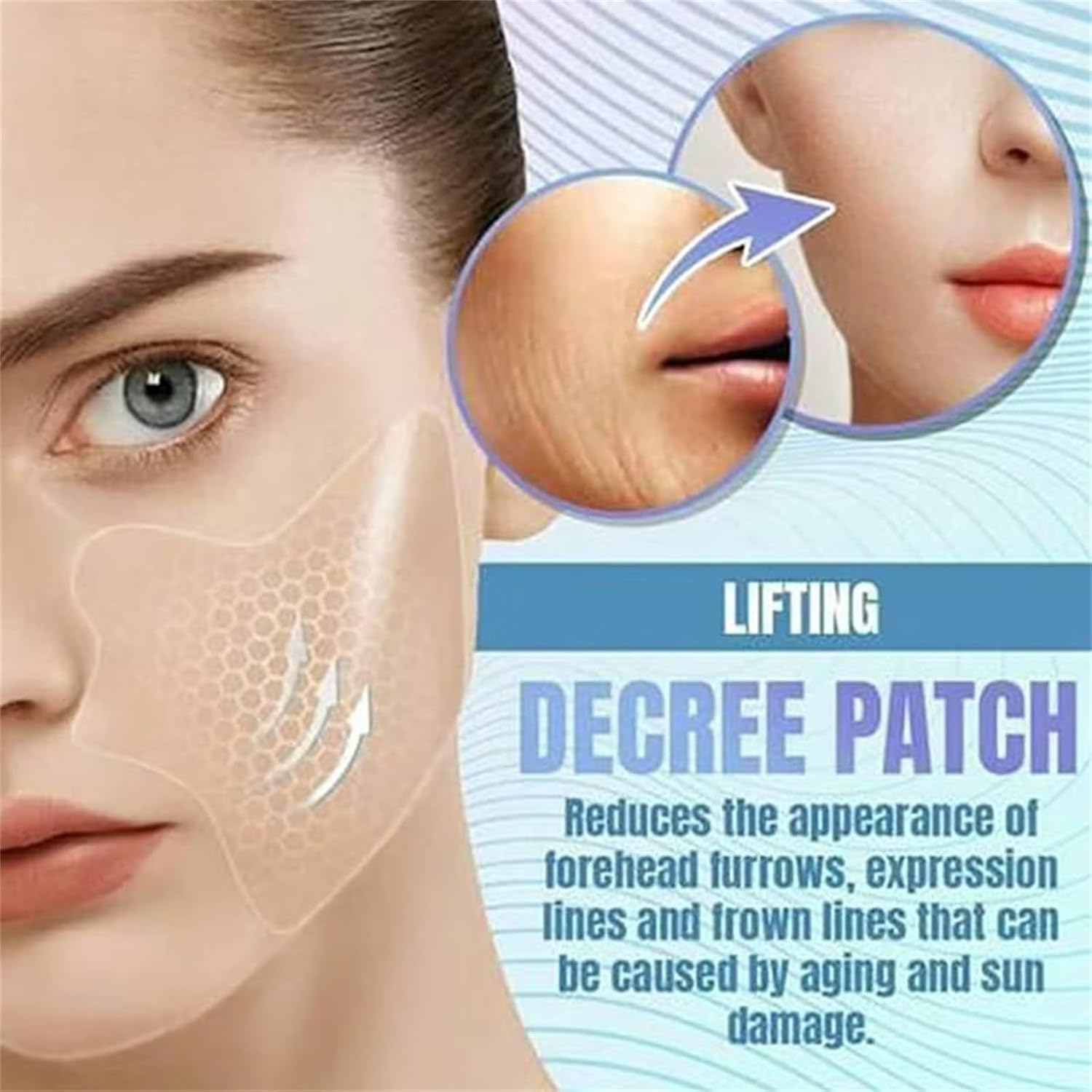 Niruna Microcrystalline Lifting Face Mask - Anti-Wrinkle Patches for Forehead & Eye Area (10Pcs) | Instant Firming & Hydrating Treatment for Women | Perfect for Night Care & Special Occasions