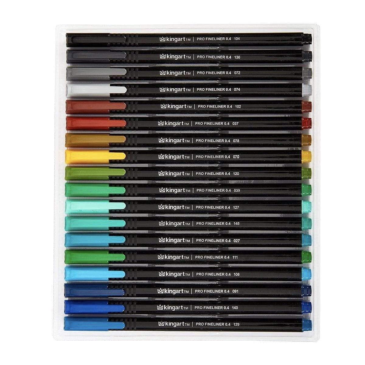 KINGART PRO Fineliner Pens - 36 Vibrant Colors, 0.4mm Ultra-Fine Tip, Triangular Ergonomic Grip for Comfortable Writing - Perfect for Sketching, Bullet Journaling, Calligraphy & Art Projects