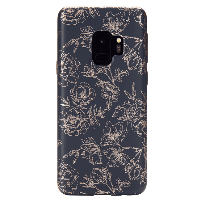 Floral Rose Gold Chrome Samsung Galaxy Phone Case - Elegant Protective Cover for Galaxy S21/S22/S23 - Perfect for Everyday Use & Special Occasions