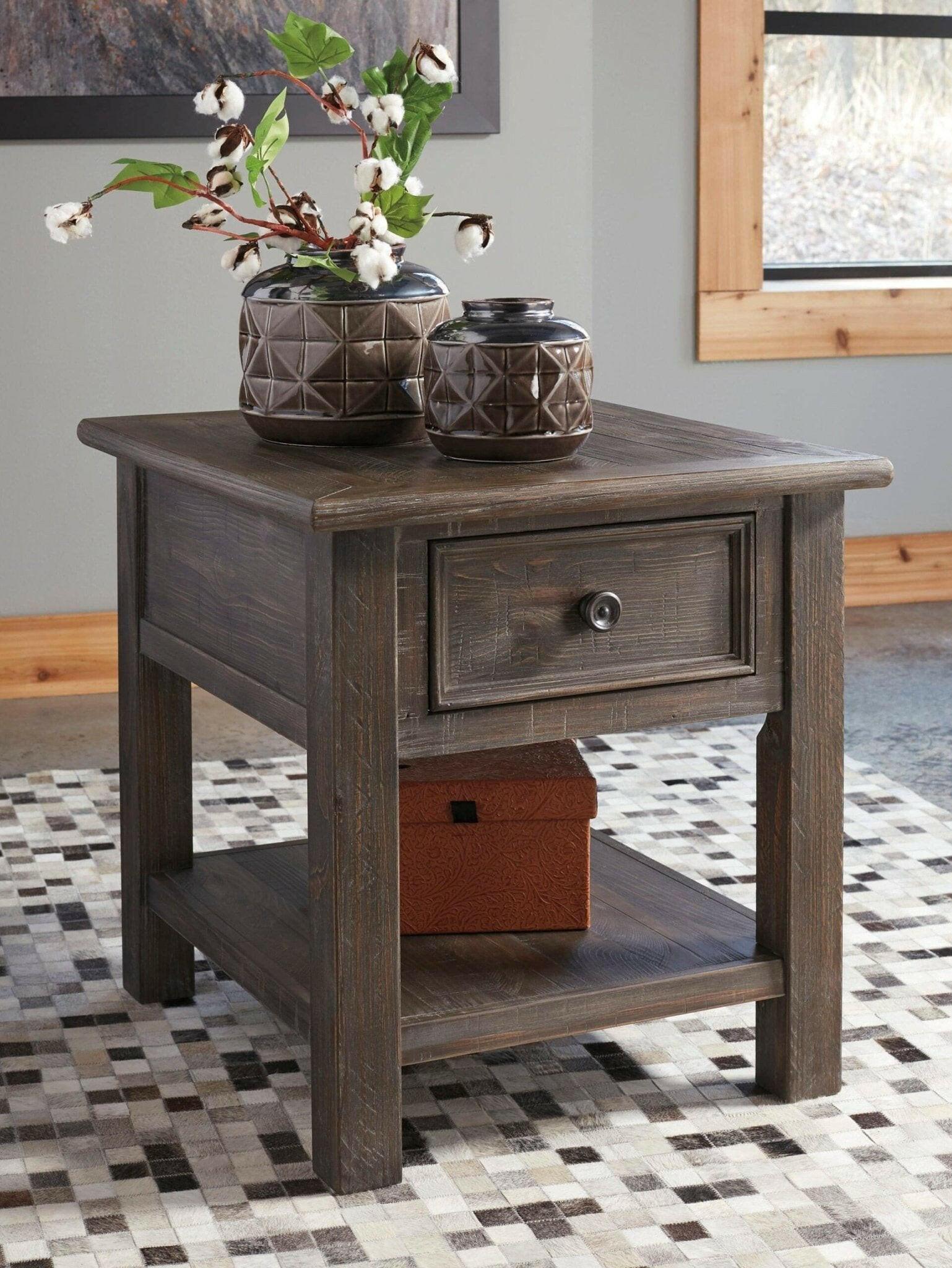 Wyndahl End Table T648 - Modern Side Table with Storage Shelf for Living Room, Bedroom & Office - Compact Accent Table for Small Spaces