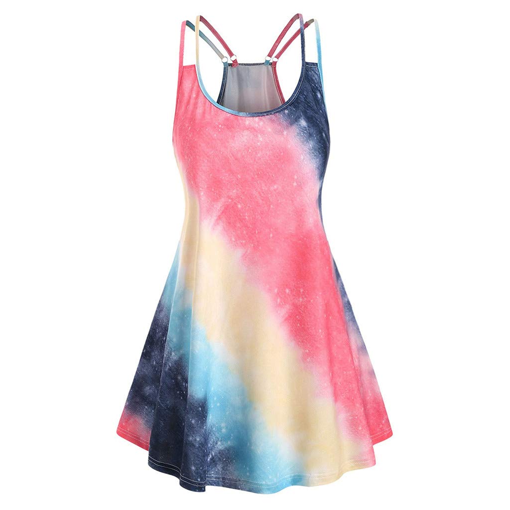 Plus Size Women's Sleeveless Tank Tops - Color Block Racerback Cami Tops for Summer, Workout & Casual Wear | Flowy Swing Shirt for Comfort & Style