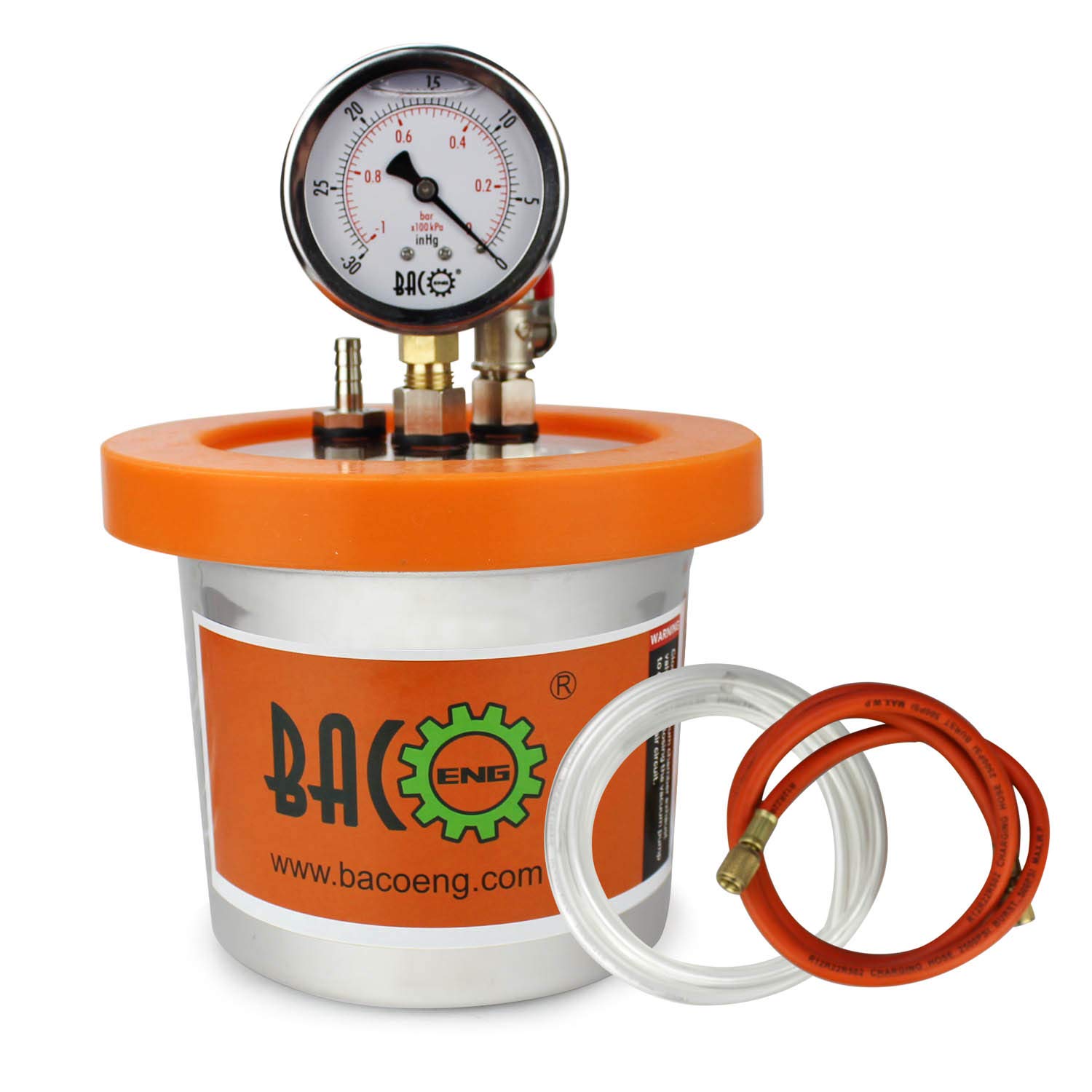 BACOENG 1.2 QT Stainless Steel Vacuum Degassing Chamber Kit for Resin Casting & Jewelry Making - 3 Gallon/1.2 QT Options - Perfect for Epoxy Resin, Silicone Mold, and DIY Craft Projects