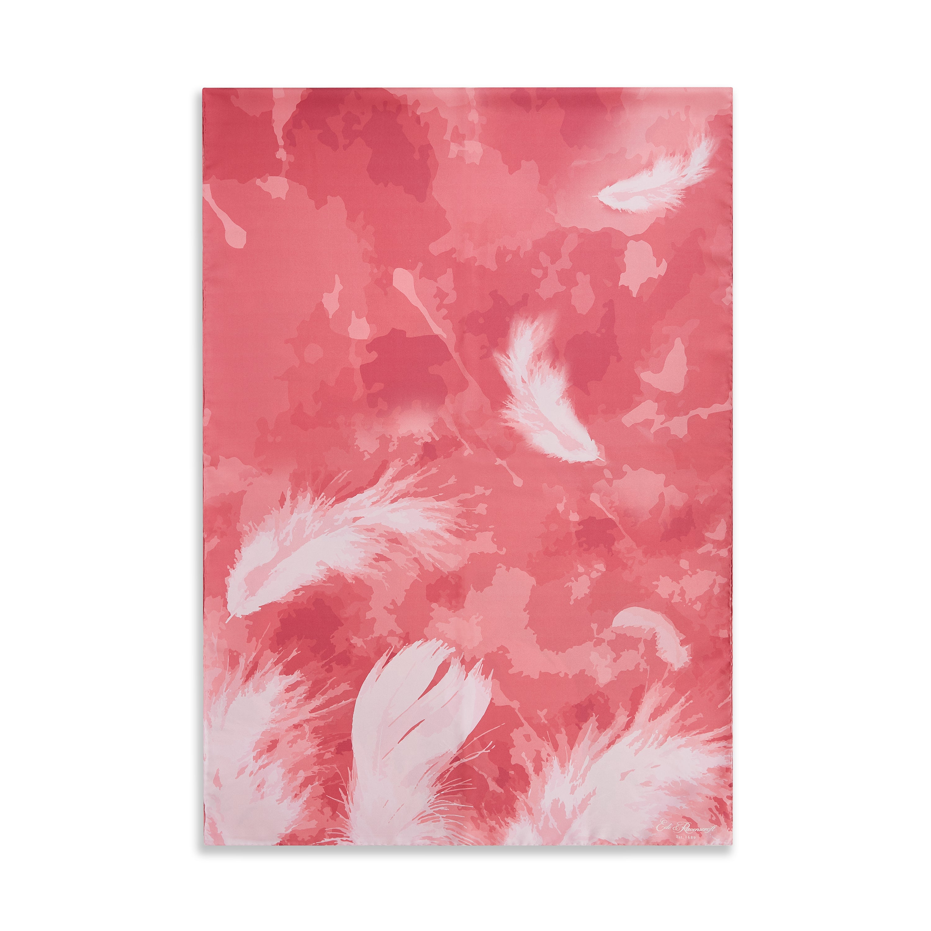 Elegant Pink Feather Silk Scarf for Women - Lightweight Fashion Accessory for Parties, Weddings & Special Occasions