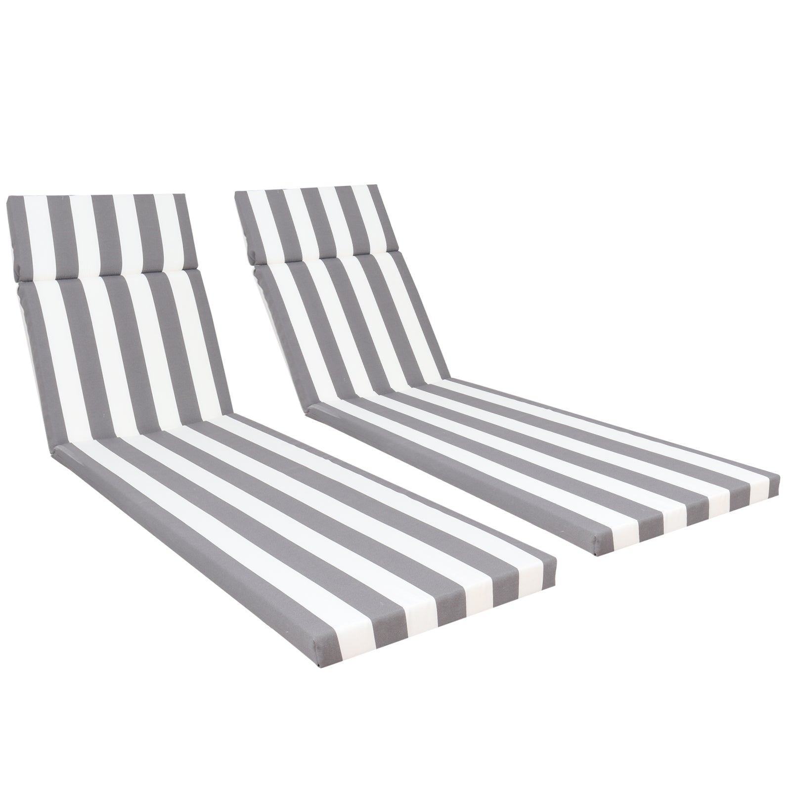 2-Piece Waterproof Outdoor Chaise Lounge Cushion Set with Ties - 75