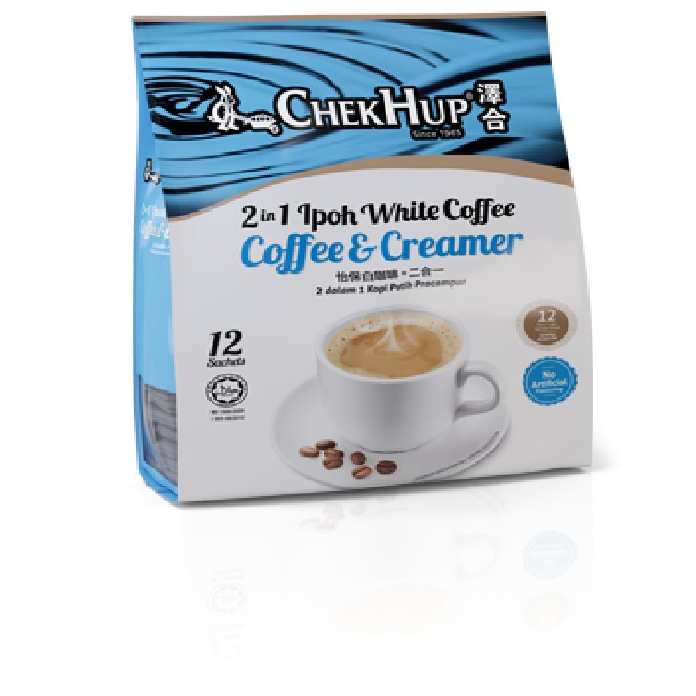 Chek Hup 3-in-1 Ipoh White Coffee Instant Coffee Mix - 6 Pack (Includes 2-in-1 Ipoh White Coffee & Creamer) - Perfect for Office, Travel & Home Brewing