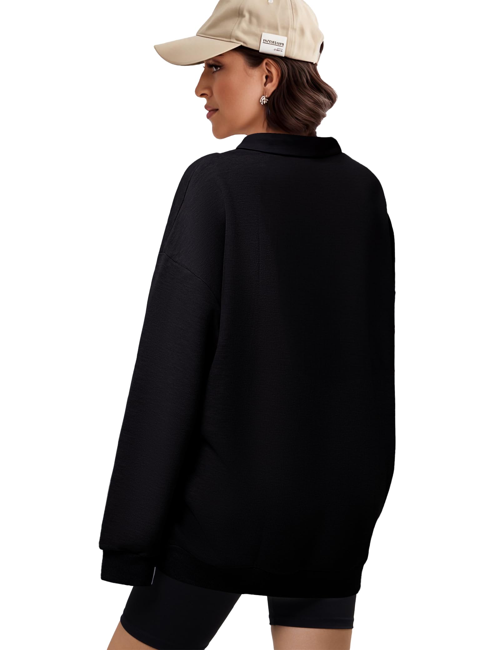 WULFUL Women's Oversized Sweatshirt - Ribbed Corduroy Pullover Hoodie for Fall & Winter 2024 | Cozy Casual Outfit, Streetwear Fashion, Loungewear Essential
