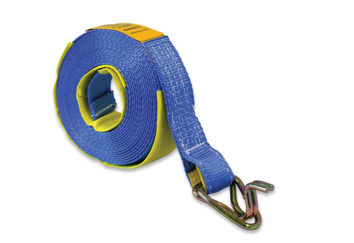 Heavy Duty Truck Winch Strap with Hook & Keeper - Secure Load Fastening for Off-Roading, Towing, and Hauling