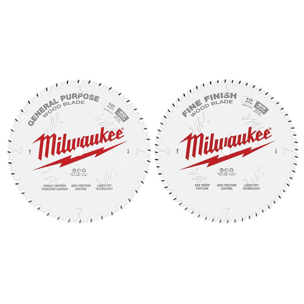 Milwaukee 10-Inch Circular Saw Blade 2-Pack (48-40-1036) – Premium Cutting Performance for Woodworking & Construction Projects