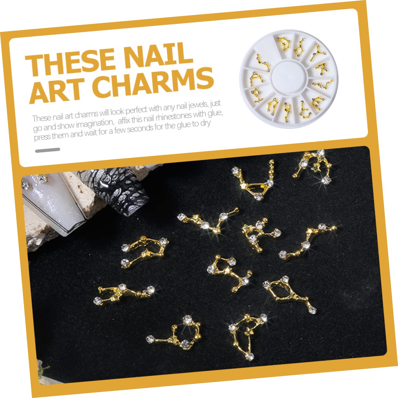 Minkissy 3D Nail Charms Set - Zodiac Signs & Personalized Nail Art Gems for DIY Manicure | Perfect for Nail Salons, Home Nail Art, and Special Occasions