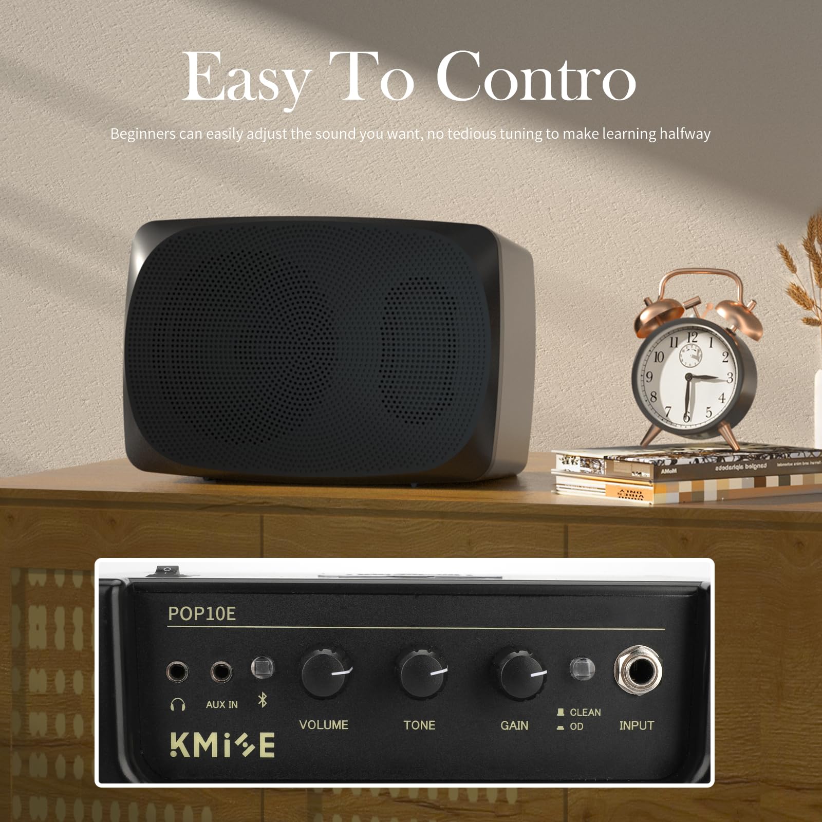POP10E Mini Electric Guitar Amplifier - Portable 10W Guitar Amp with Dual Channel, Aux Input & Battery Power - Perfect for Home Practice, Travel & Small Gigs