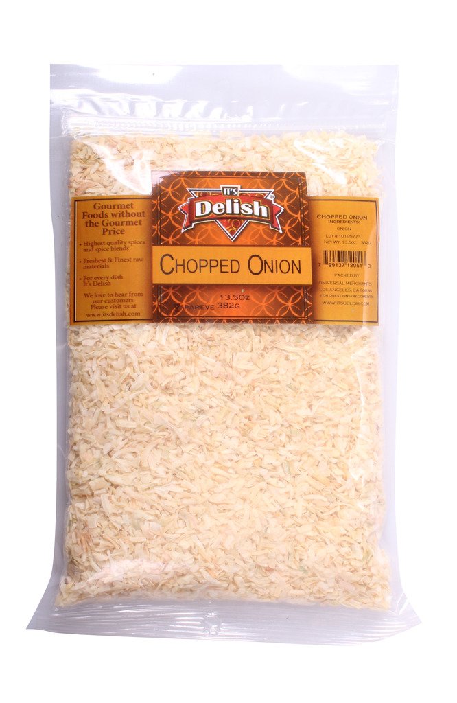 Premium All Natural Dehydrated Onion Flakes - It's Delish Gourmet Dried Chopped Onion, 15 LBS Bulk (No Preservatives, Kosher Certified) - Perfect for Soups, Salads, Seasoning & Meal Prep