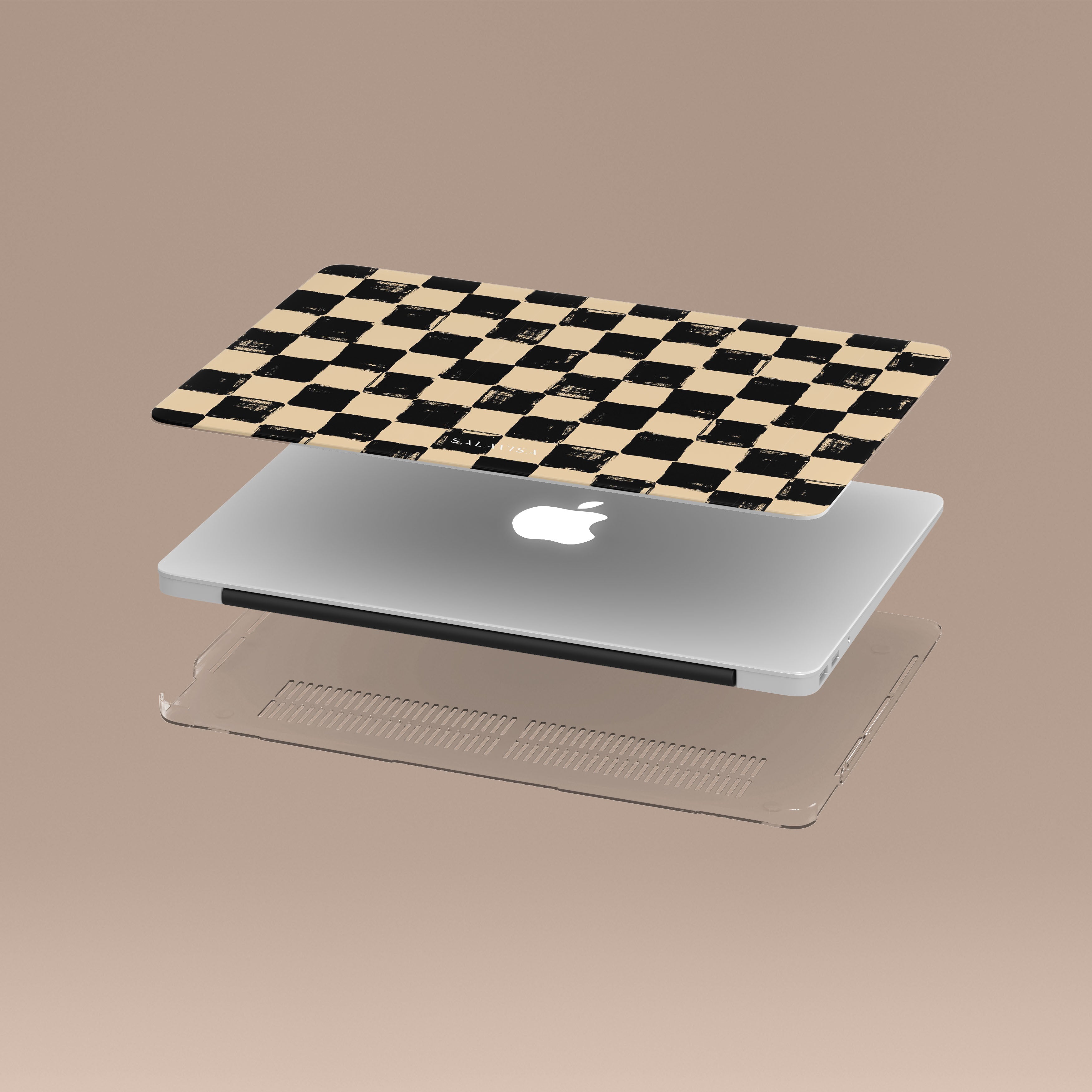 Premium Wooden Chess Board Design MacBook Case - Stylish & Protective Laptop Cover for MacBook Pro/Air - Perfect for Work, Travel & Gaming Enthusiasts