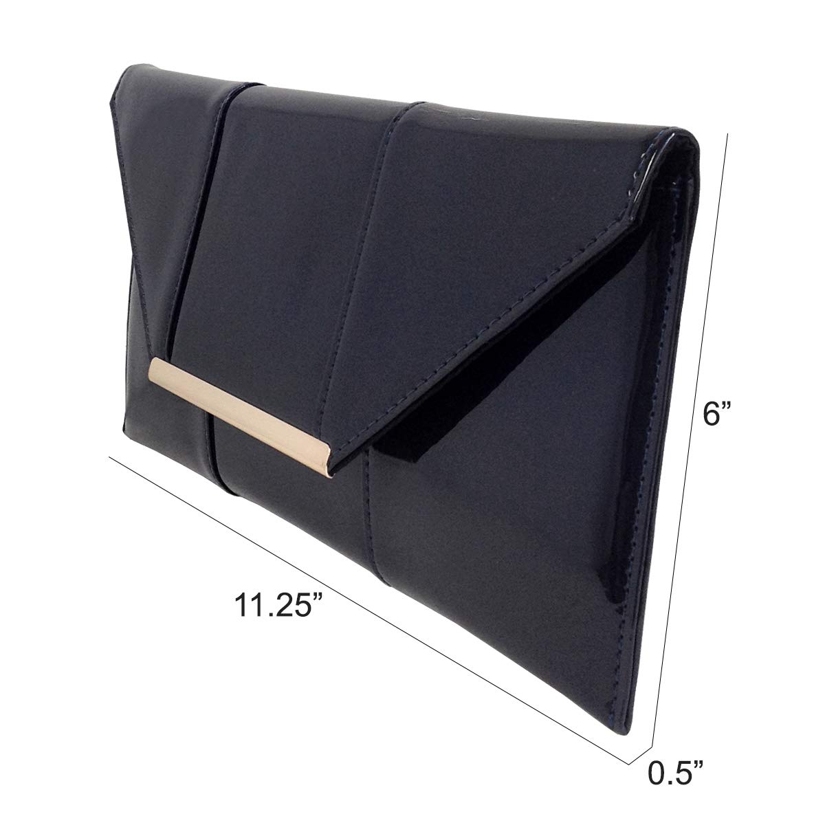 JNB Faux Patent Leather Envelope Candy Clutch Bag for Women - Elegant Evening Party Clutch Purse - Perfect for Weddings, Prom, Cocktail Parties & Special Occasions