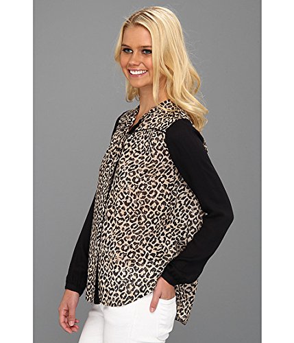 Rebecca Taylor Women's Leopard Print Gauze Button-Down Shirt | Casual Chic Blouse for Work, Date Night & Spring Outfits