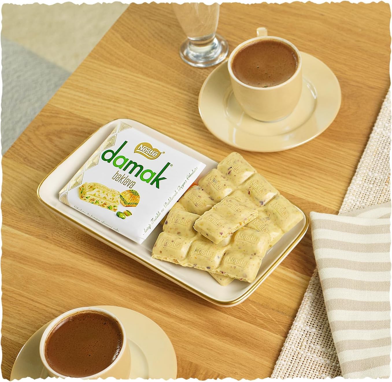 Premium Damak Baklava 60g (Pack of 6) - White Chocolate Covered Turkish Pistachio Delights | Authentic Turkish Dessert for Gifting, Parties & Special Occasions