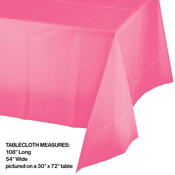 12-Piece Bulk Pink Plastic Table Covers for Parties, Weddings & Events - Disposable Candy-Themed Decorations