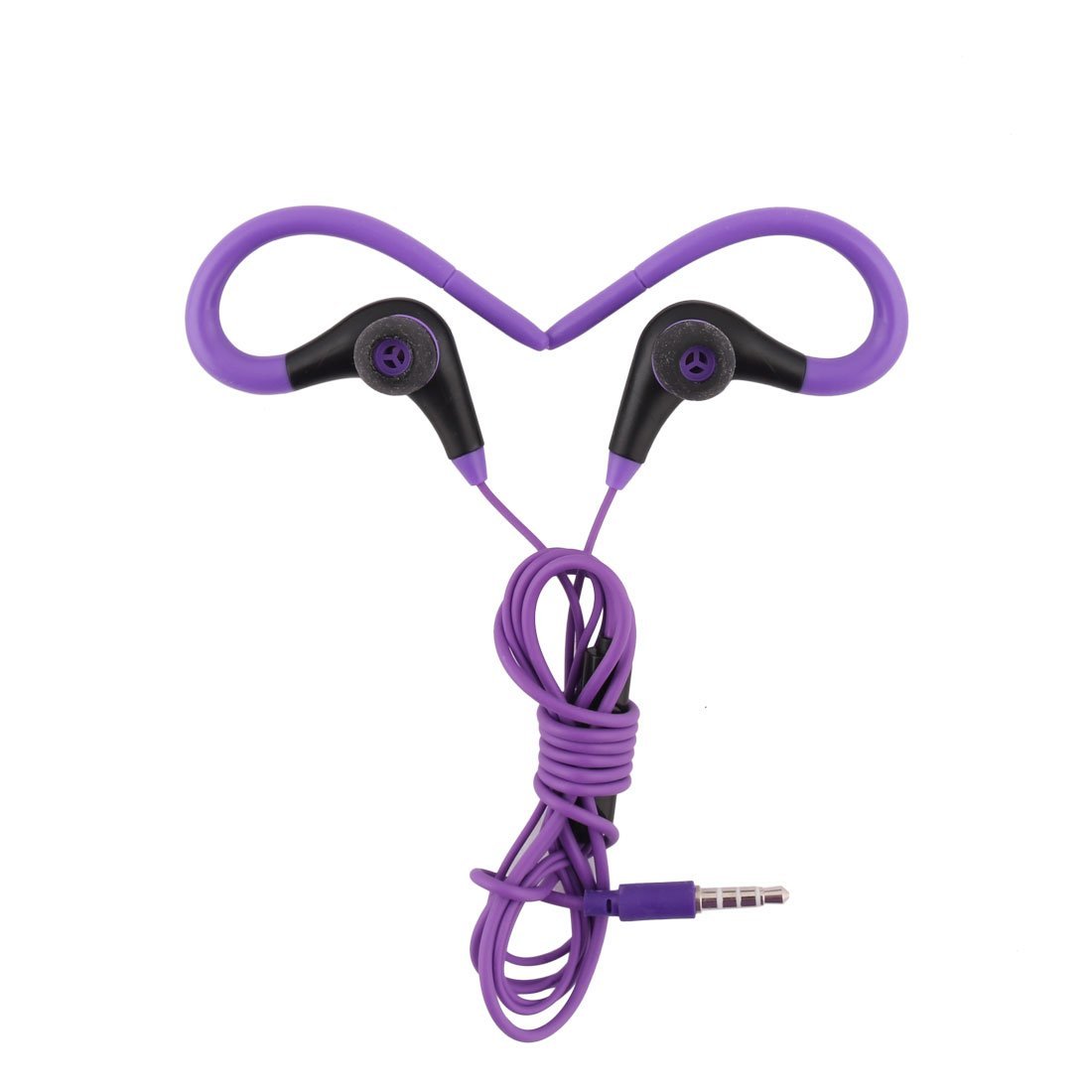 Premium Wired Earphones with Built-in Mic - Stereo Sound & Noise Canceling Headphones for Running, Gym, Sports - Comfortable for Cooking & Daily Use (Purple)