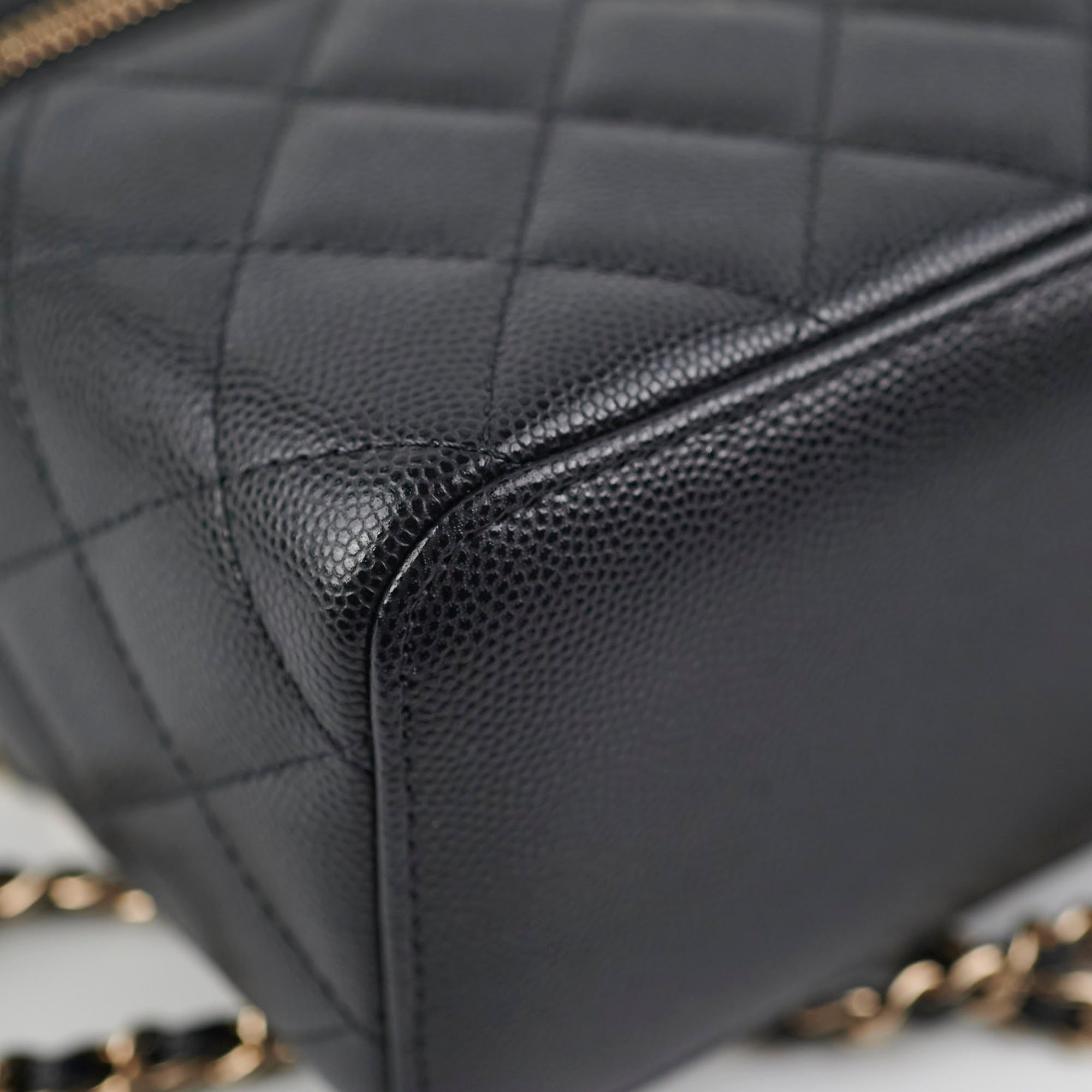 Chanel Caviar Vanity Case Black 31 Series - Luxury Leather Cosmetic Bag for Makeup & Travel Essentials | Perfect for Women's Everyday Use & Gift Giving