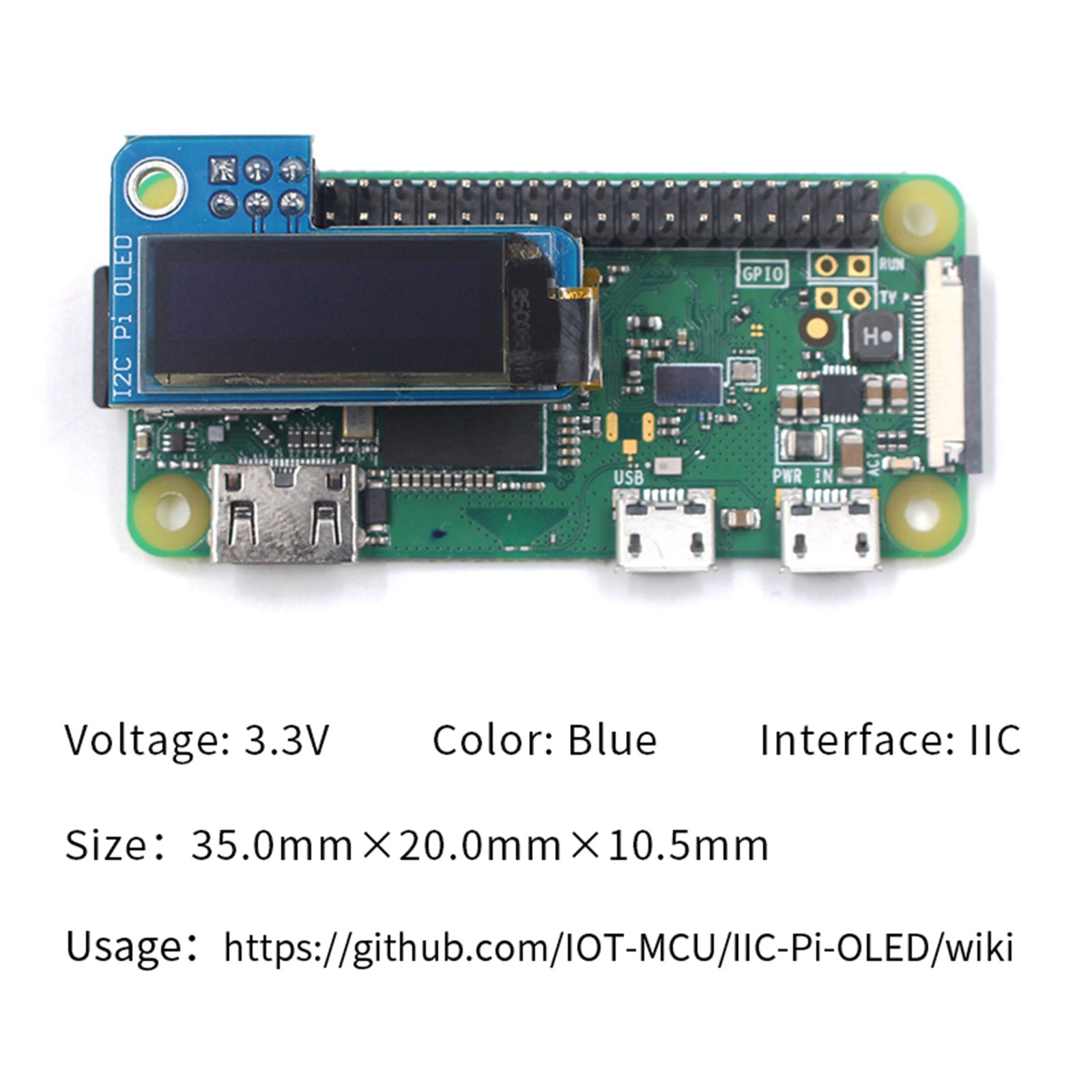 0.96 Inch OLED Display Module 128x64 Resolution - Compatible with Raspberry Pi 4B, 3B, Pi Zero & More - Perfect for DIY Electronics, IoT Projects & Embedded Systems