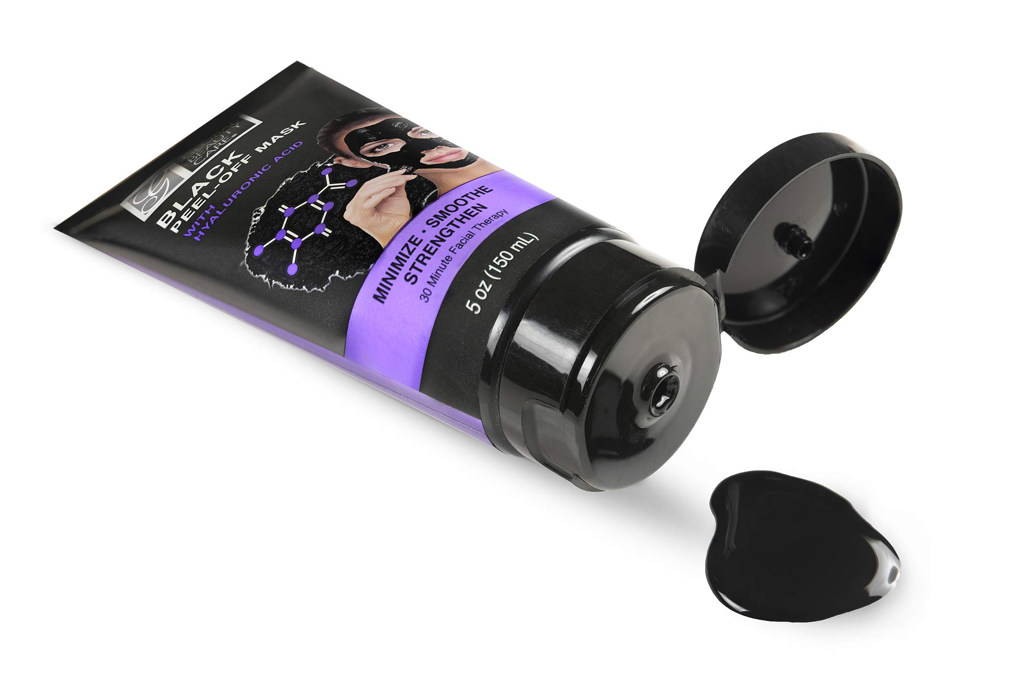 Global Beauty Care Black Peel-Off Mask with Hyaluronic Acid - Deep Cleansing & Hydrating Facial Treatment for Acne, Blackheads & Pores - Perfect for Spa Night & Self-Care Routine