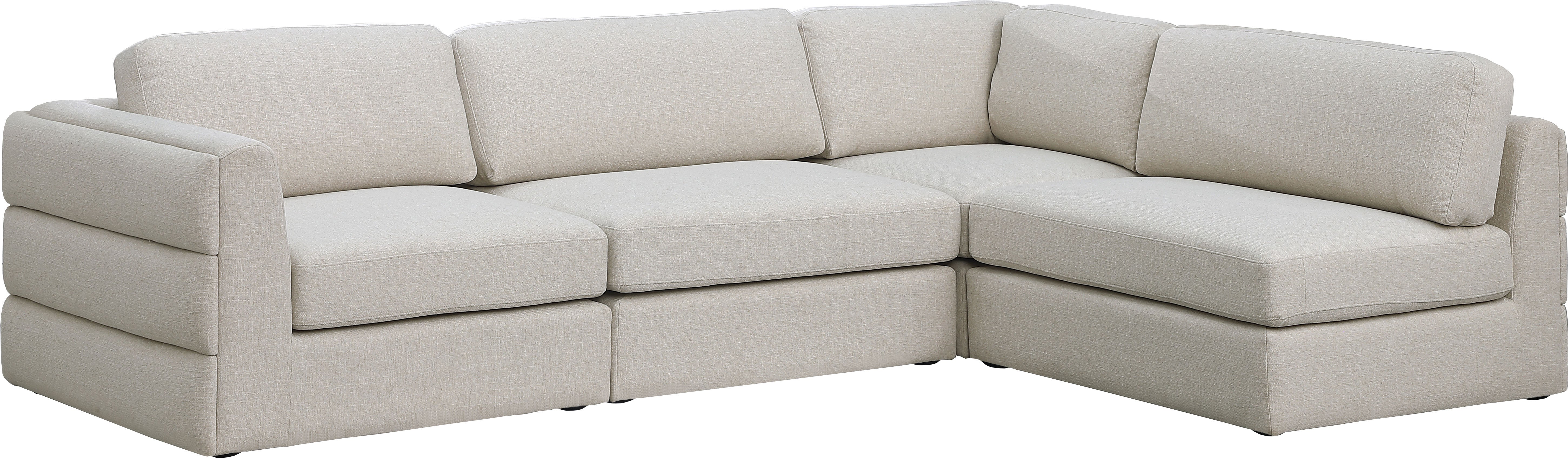 Beckham Durable Linen Textured Fabric Modular Sectional Sofa - Modern Living Room Furniture for Home Theater & Family Gatherings