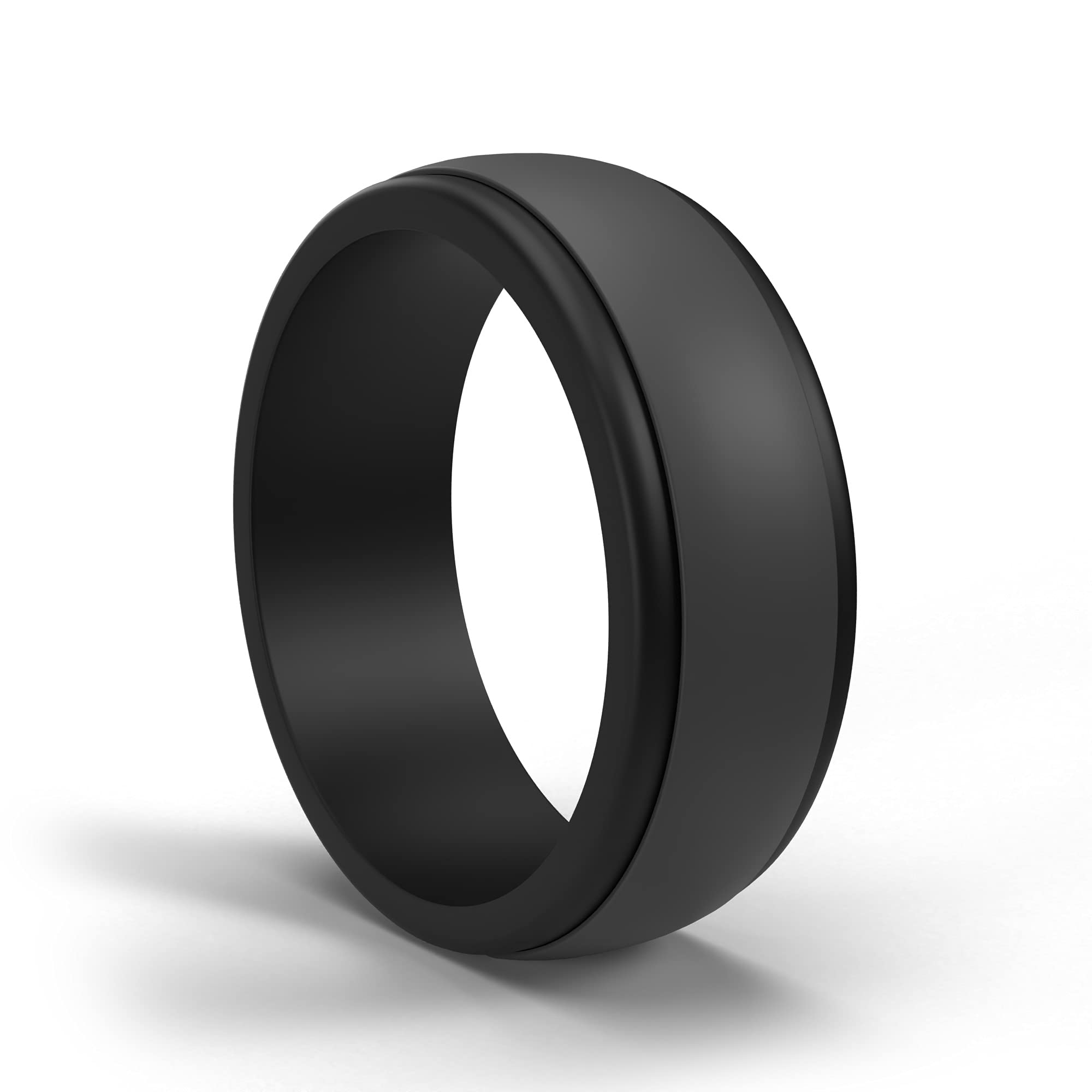 POPCHOSE Men's Silicone Wedding Rings - Comfortable & Durable Rubber Wedding Bands for Men (Sizes 7-13) - 1 Pack - Perfect for Active Lifestyles, Gym, Sports & Outdoor Activities