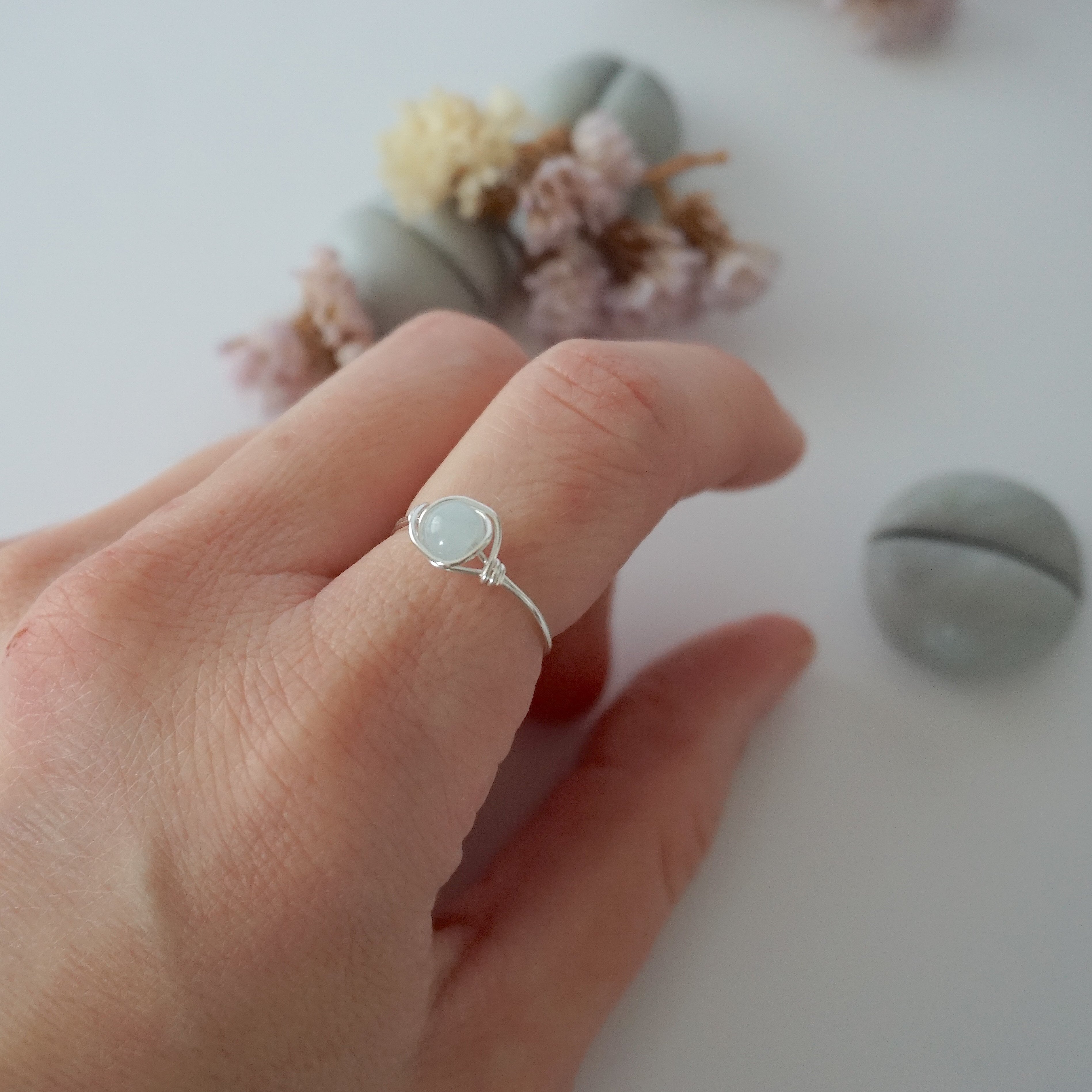 Elegant Aquamarine Birthstone Ring for Women - March Birthstone Jewelry Gift for Mom, Sister, Wife - Perfect for Birthdays, Anniversaries & Special Occasions