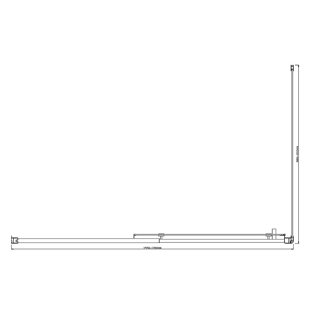 150mm Adjustable (1700x1010mm) Single Door Corner Sliding Glass Shower Screen in Chrome - Perfect for Modern Bathrooms & Space-Saving Shower Enclosures