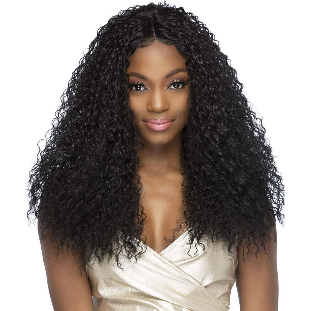 Vivica A. Fox Samaria Heat Resistant Swiss Lace Front Wig - Jet Black Human Hair Wig for Women | Perfect for Daily Wear, Cosplay & Special Occasions