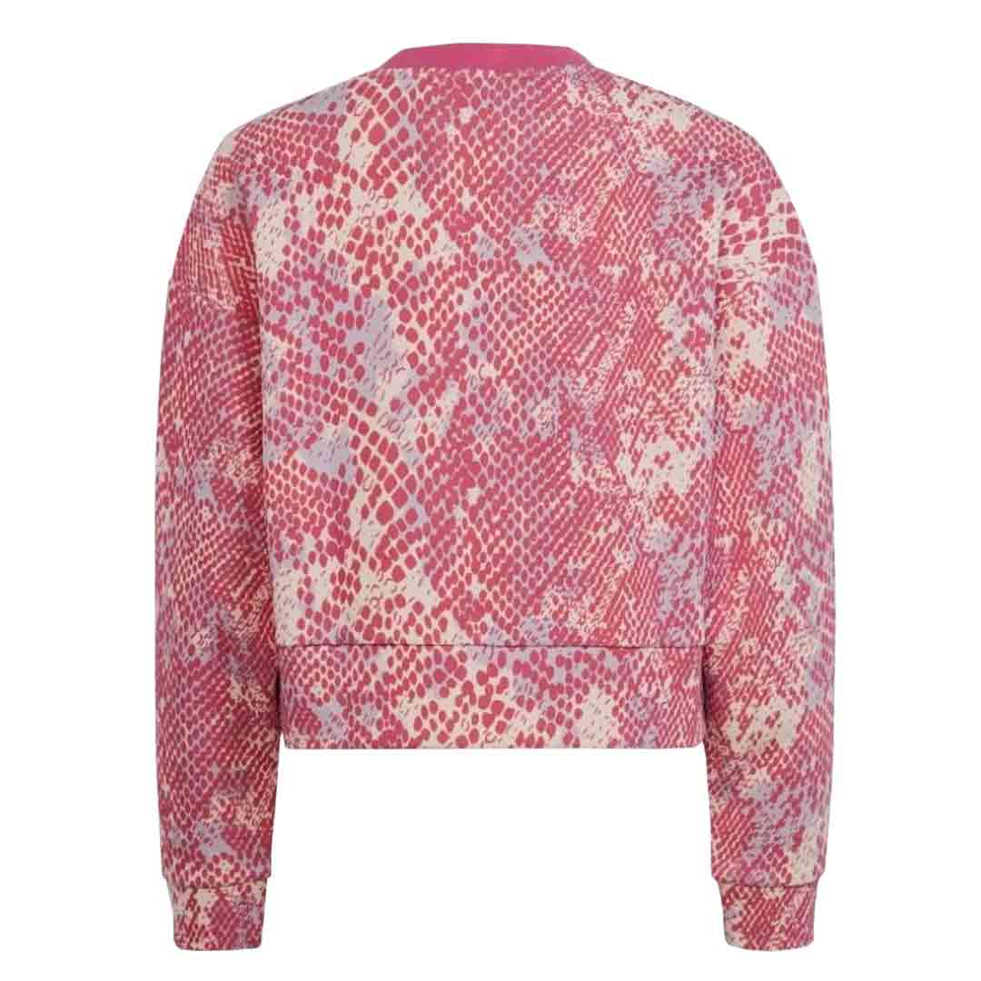 Adidas Girls' Junior Future Icon Allover Print Sweatshirt HR5828 - Trendy Pullover for School, Sports & Casual Wear