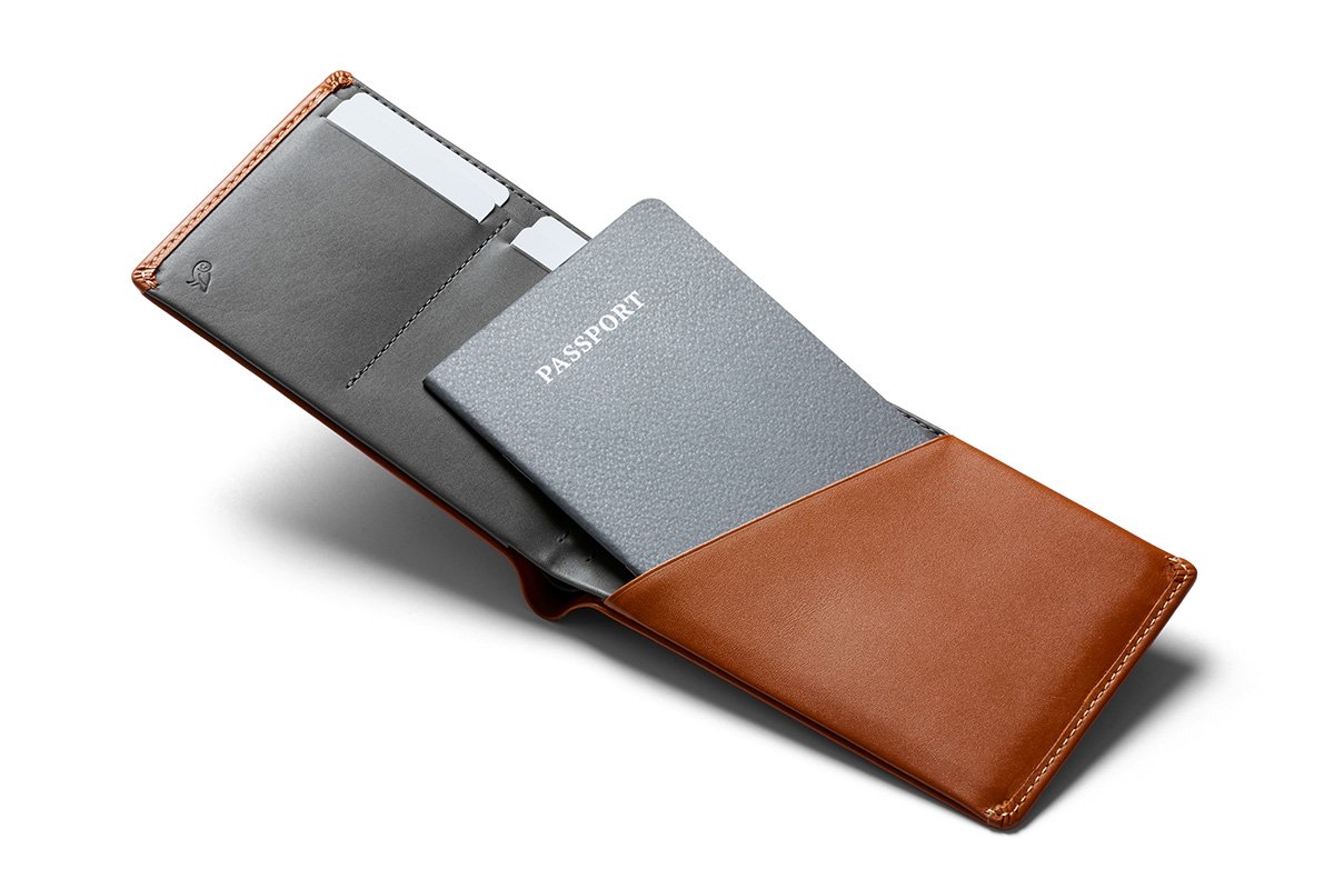 Bellroy Premium Leather Travel Wallet - RFID Blocking Passport Holder for Tickets, Cash, Cards & Pen (Caramel) | Perfect for International Travel & Business Trips