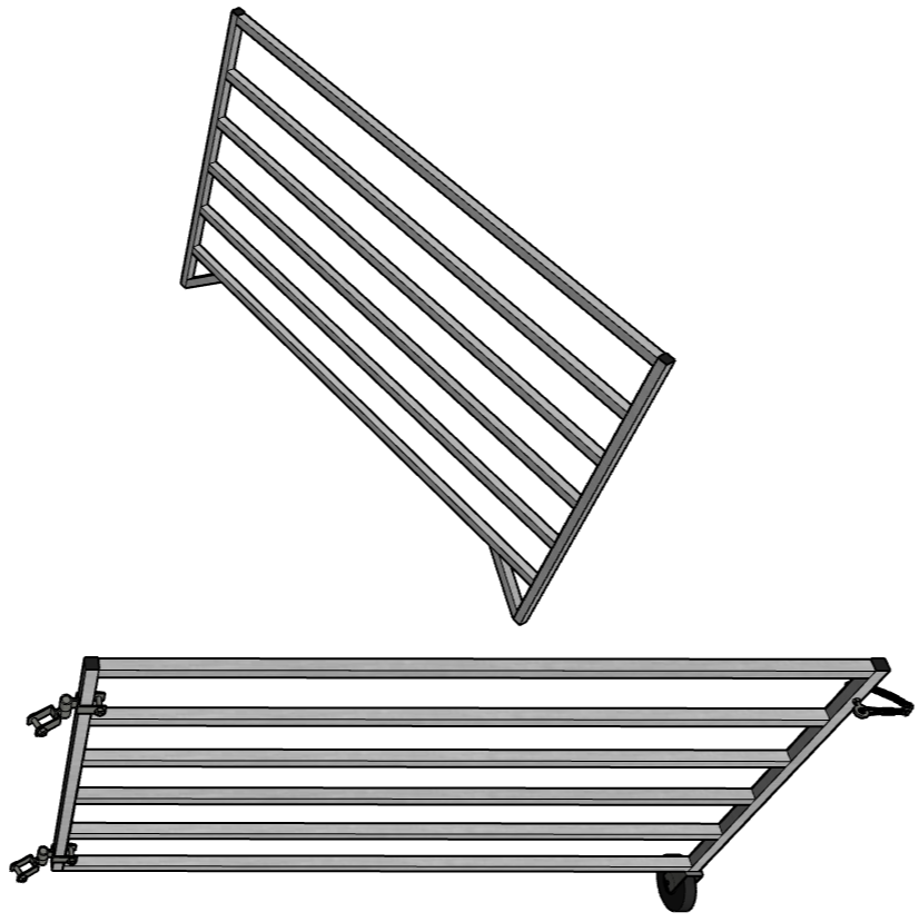 5 Ft x 5 Ft Aluminum Stall Kit - 6 Rail Wall Mounted Horse Stall Panel & Gate - Perfect for Barns, Stables & Indoor Riding Arenas