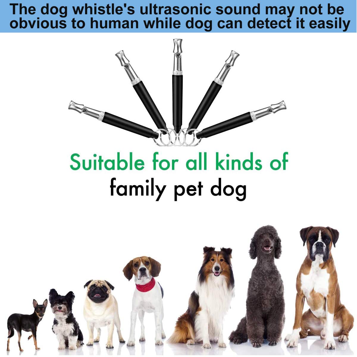 2 Pack Adjustable Ultrasonic Silent Dog Whistle - Professional Dog Training Tool to Stop Barking & Recall Training with Lanyard - Perfect for Neighbor's Noisy Dogs, Outdoor Adventures & Obedience Classes