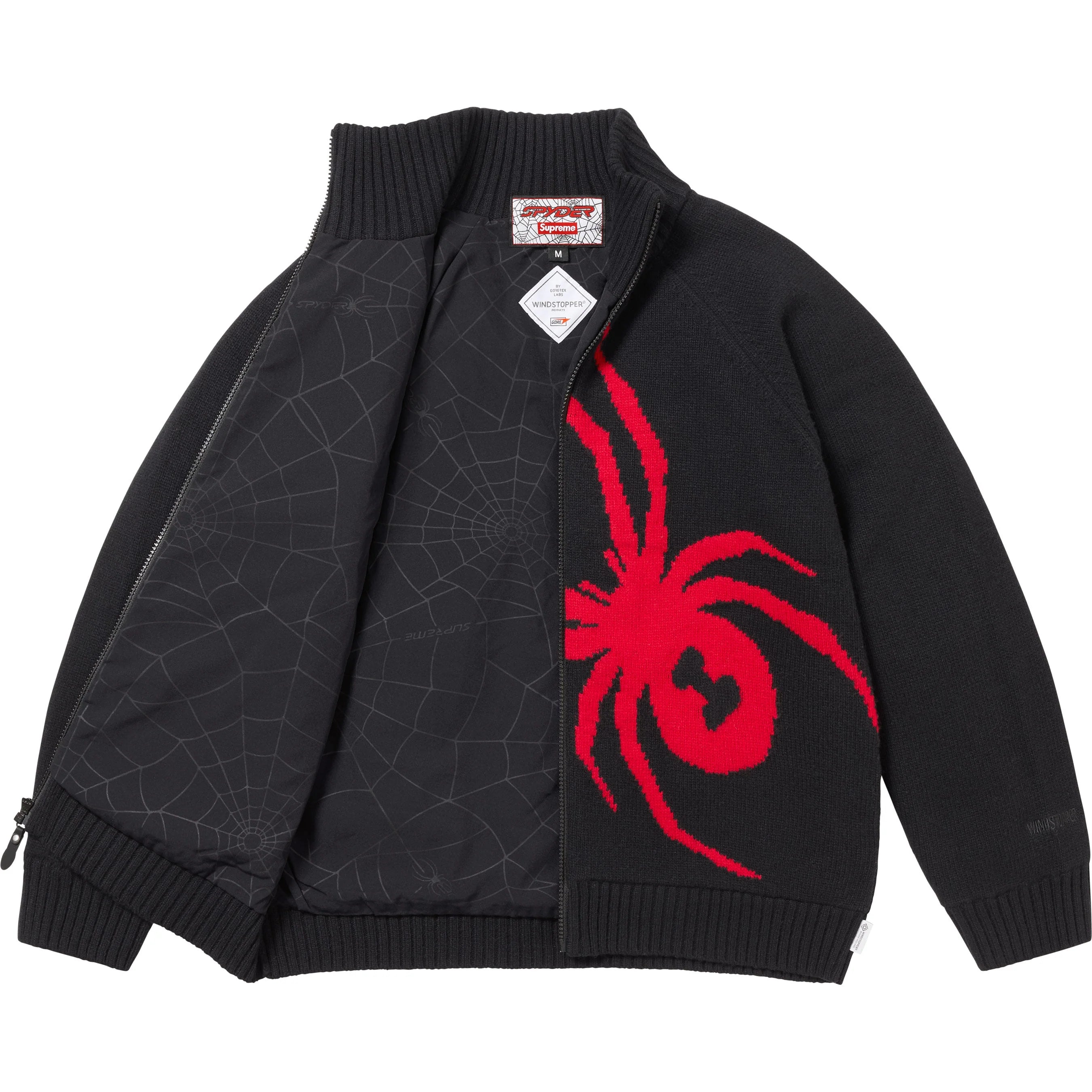 SUPREME 24FW SPYDER WINDSTOPPER ZIP UP SWEATER - Men's Windproof Fleece Jacket for Outdoor Sports & Winter Activities