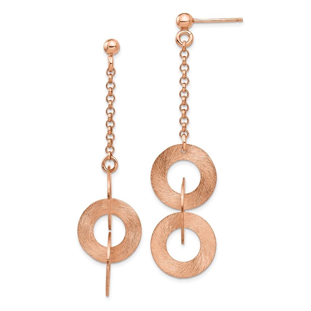 Sterling Silver Rose-Tone Dangle Earrings for Women | Elegant Fine Jewelry Gift | Perfect for Weddings, Parties & Date Nights