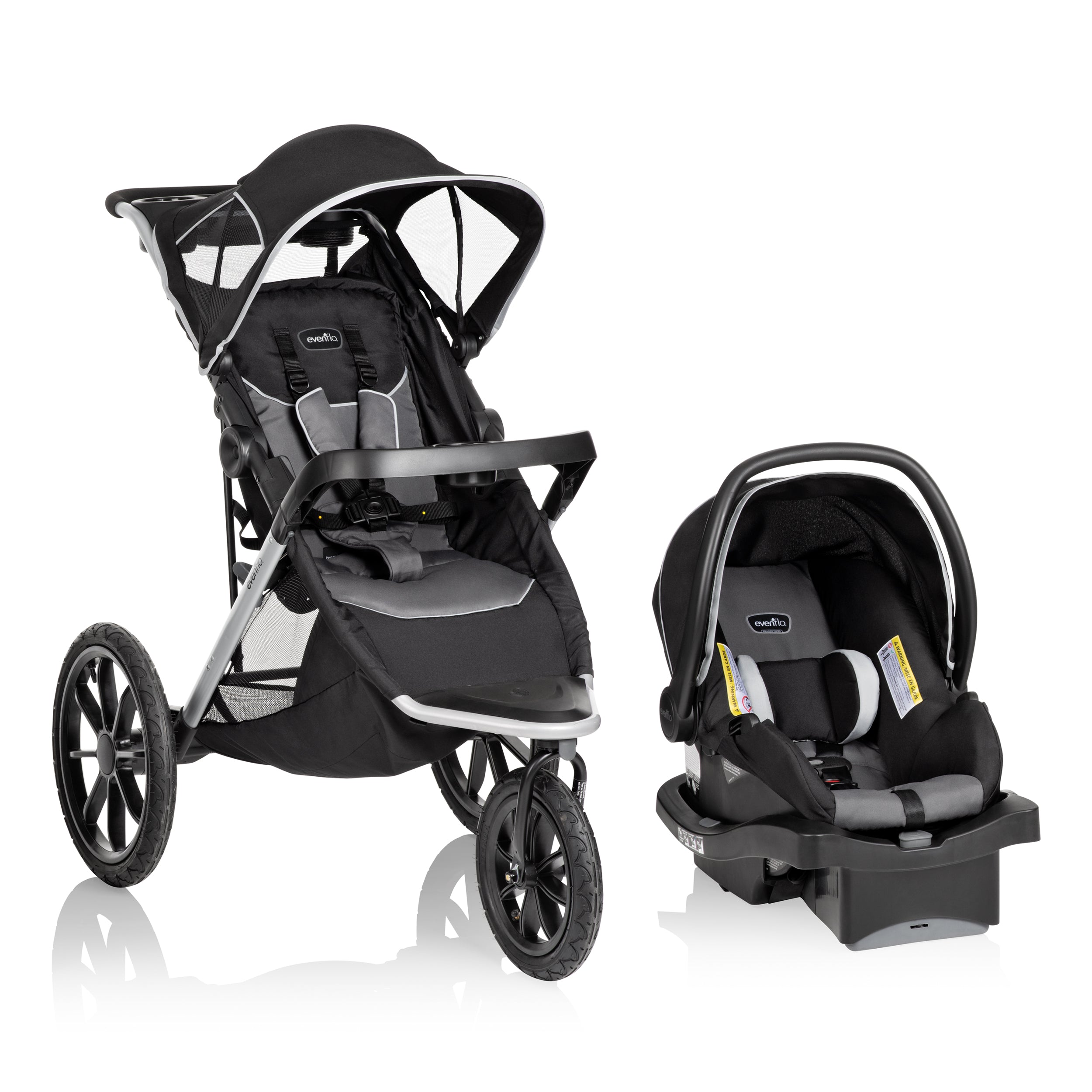 Evenflo Victory Plus Jogging Stroller Travel System - Lightweight All-Terrain Baby Stroller with Car Seat | Perfect for Running, Hiking & Everyday Use