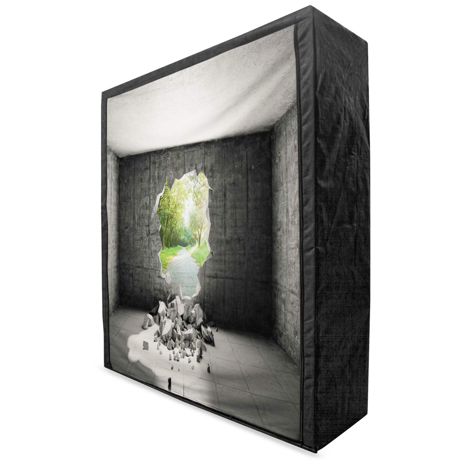 Ambesonne Grey Portable Fabric Wardrobe - 59