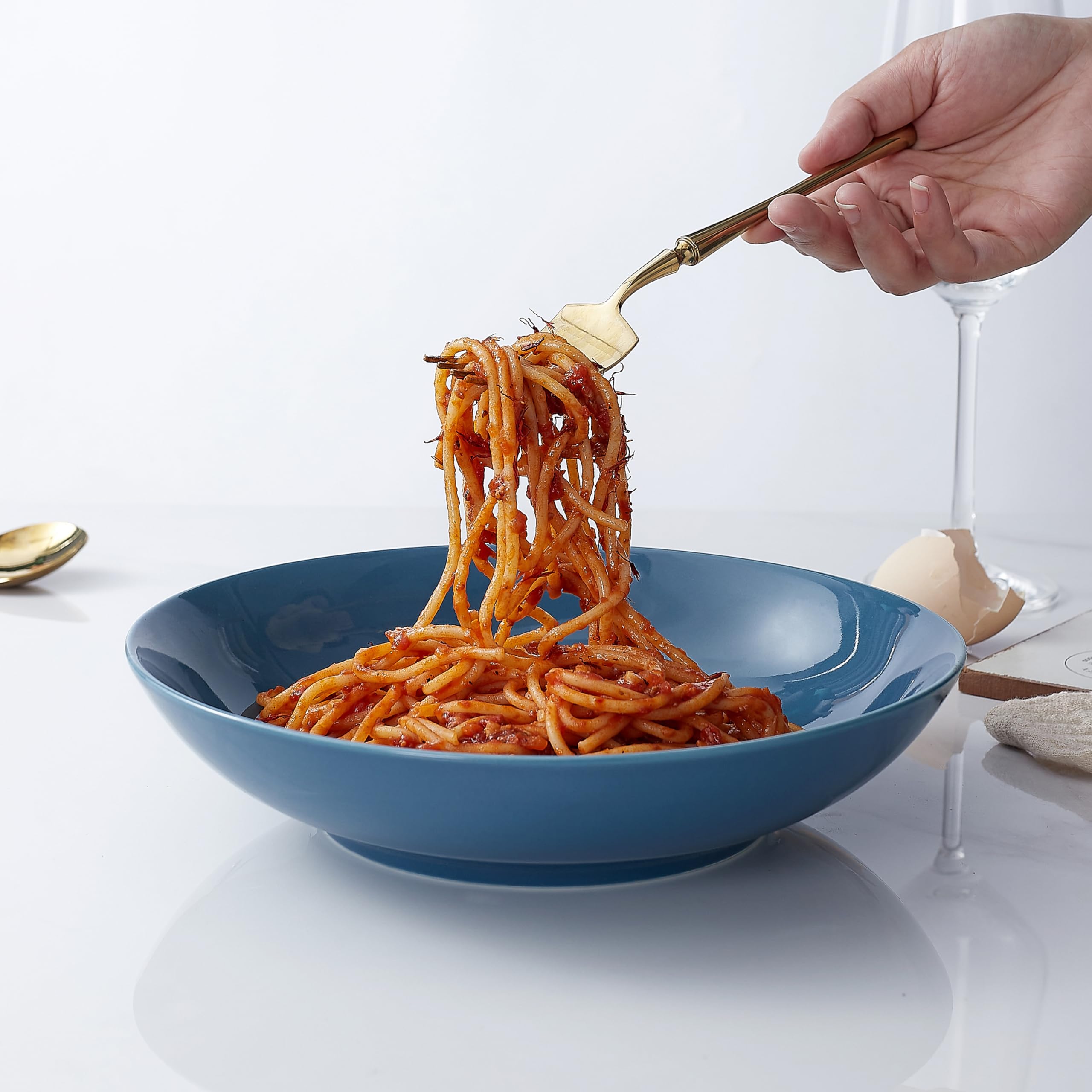 40oz Ceramic Pasta Bowls Set of 6 - 9