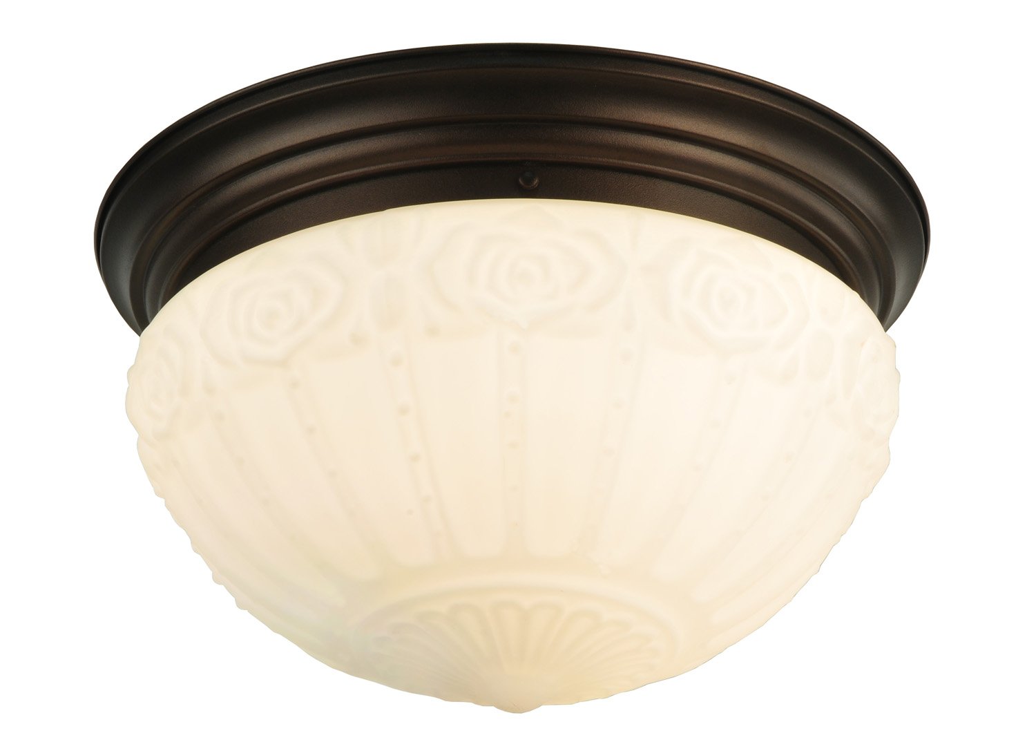 Elegant Meyda Tiffany 130633 White Puffy Rose Ceiling Light Fixture - 15.25 Inch Wide Floral Stained Glass Lamp for Bedroom, Living Room & Dining Room Decor