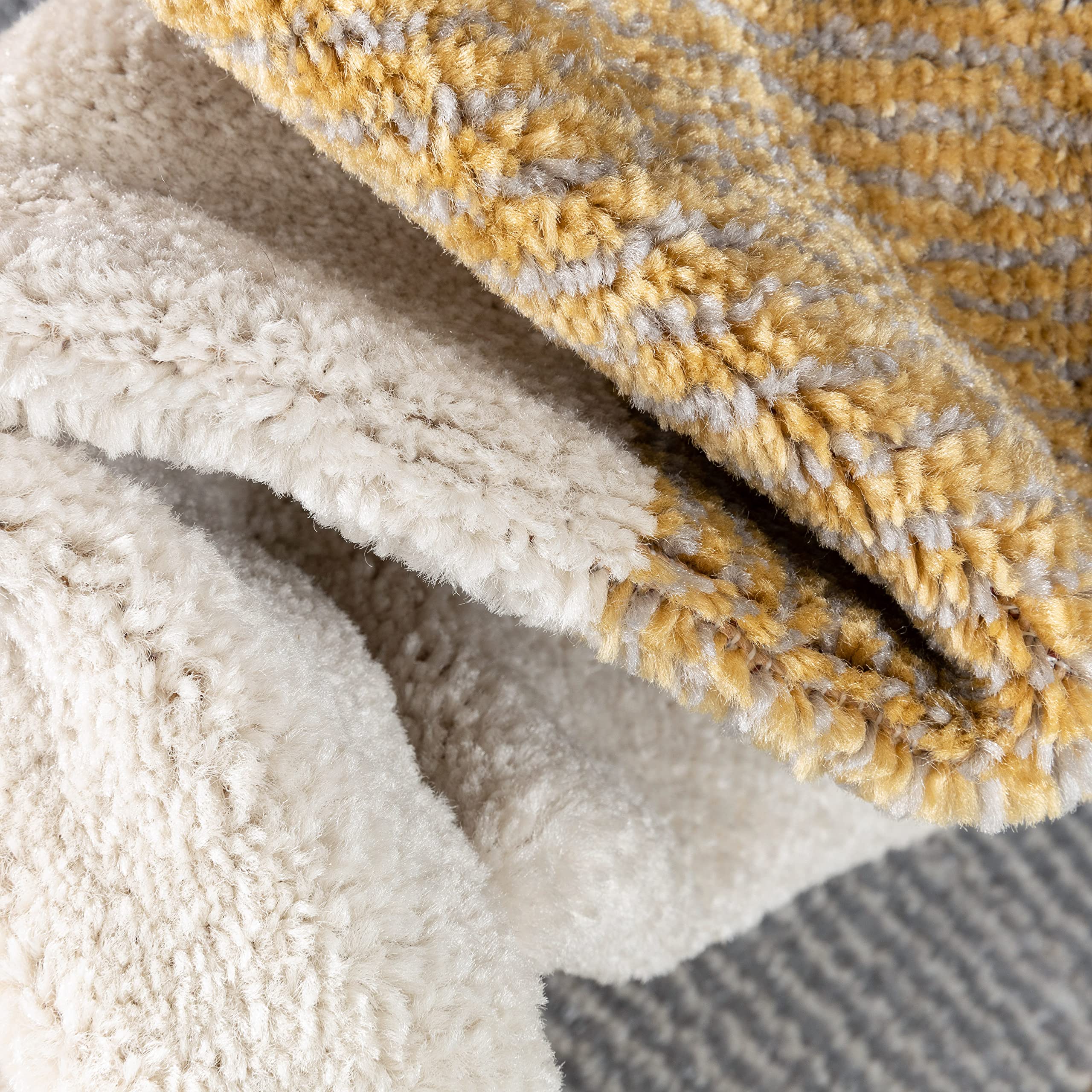 Well Woven Welma Yellow Grey Modern Geometric Boxes & Stripes Pattern 8x10 Area Rug (7'10